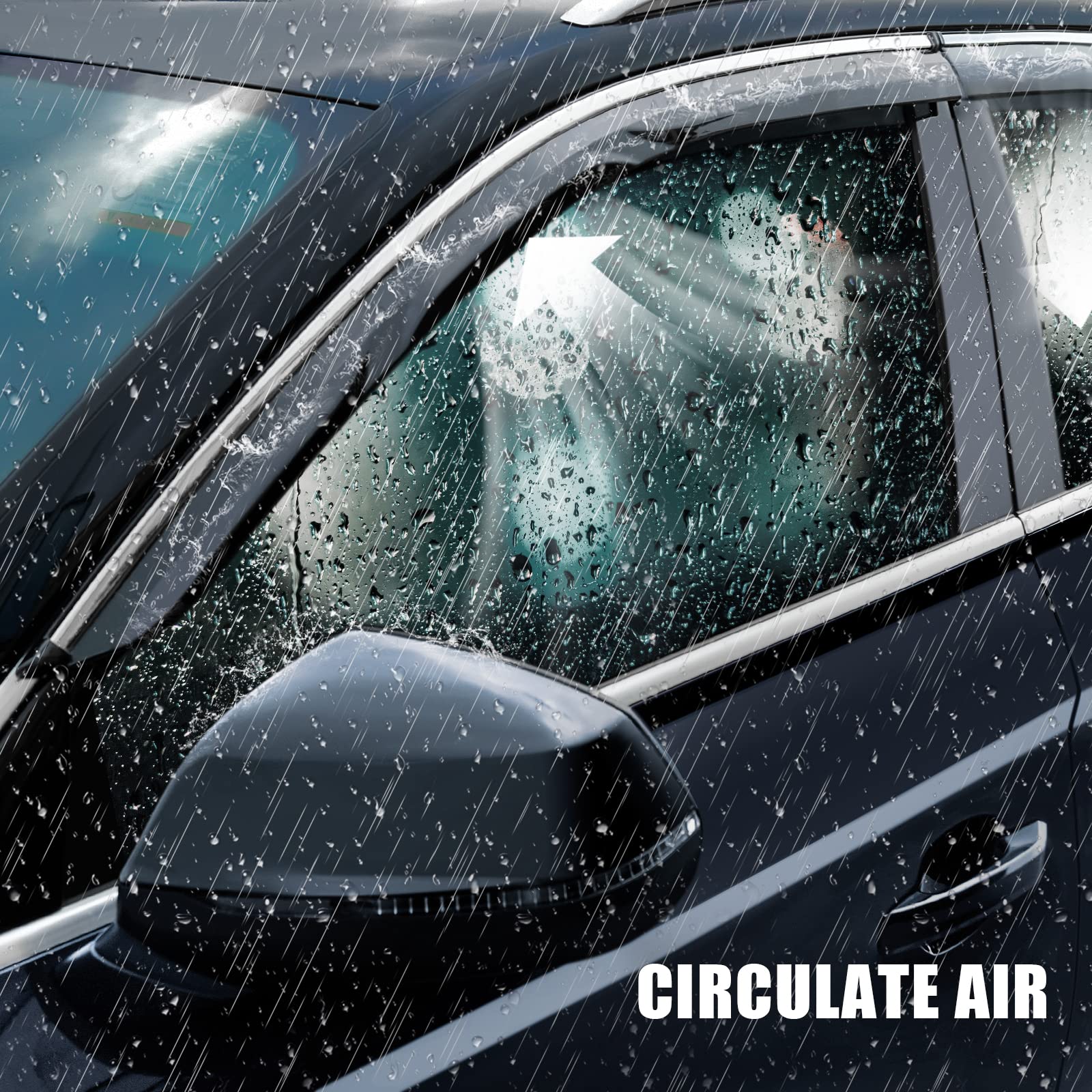 Arokzn 4 Pieces Smoke Tinted Tape-On Side Window Visor Deflectors Rain Guards Designed for 2018-2023 XV Crosstrek 2017-2022 Impr