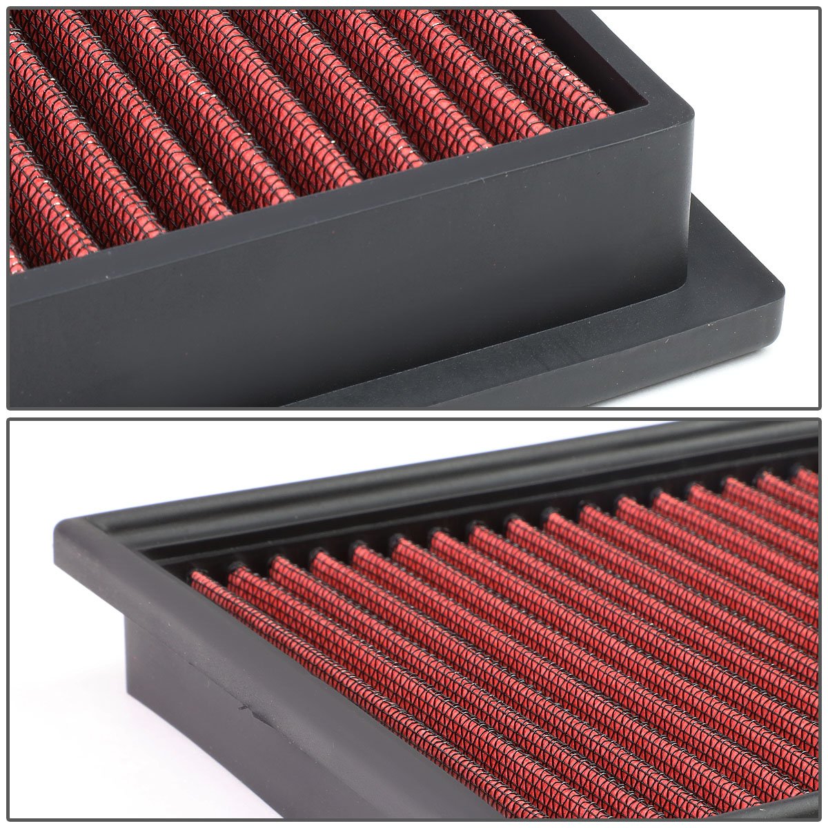 Dna Motoring Afpn-110-Rd Clean Air Washable Drop In Panel Air Filter Enhance Engine Performance Power & Acceleration Improve [Co