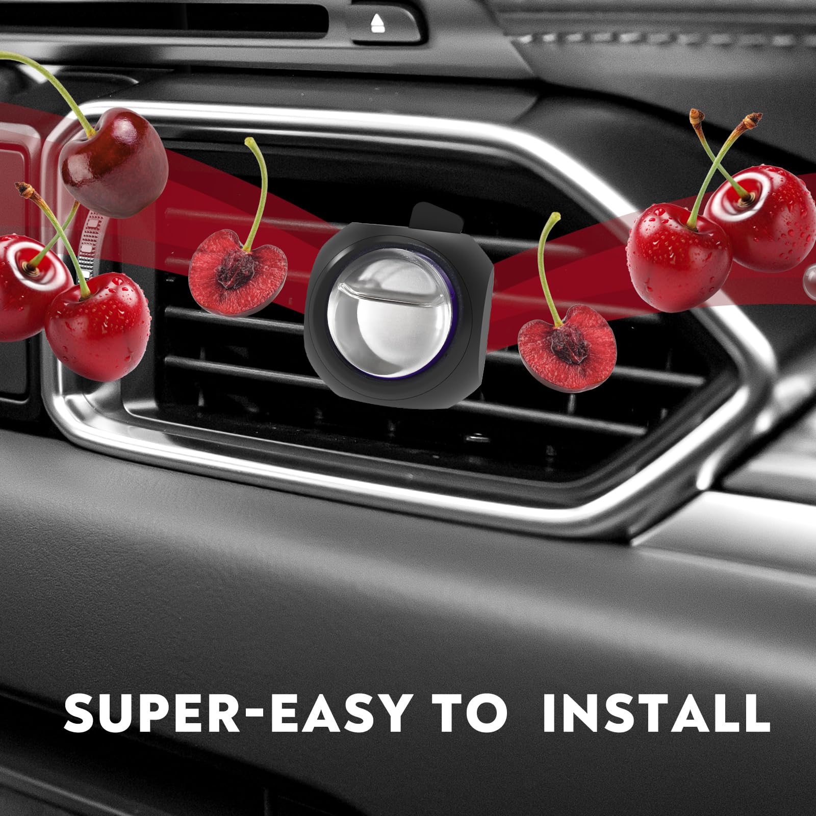 Car Air Freshener Vent Clips, 8 Pack, Provides Long-Lasting Scent, Up To 240 Days, Odor Eliminator (Cherry)