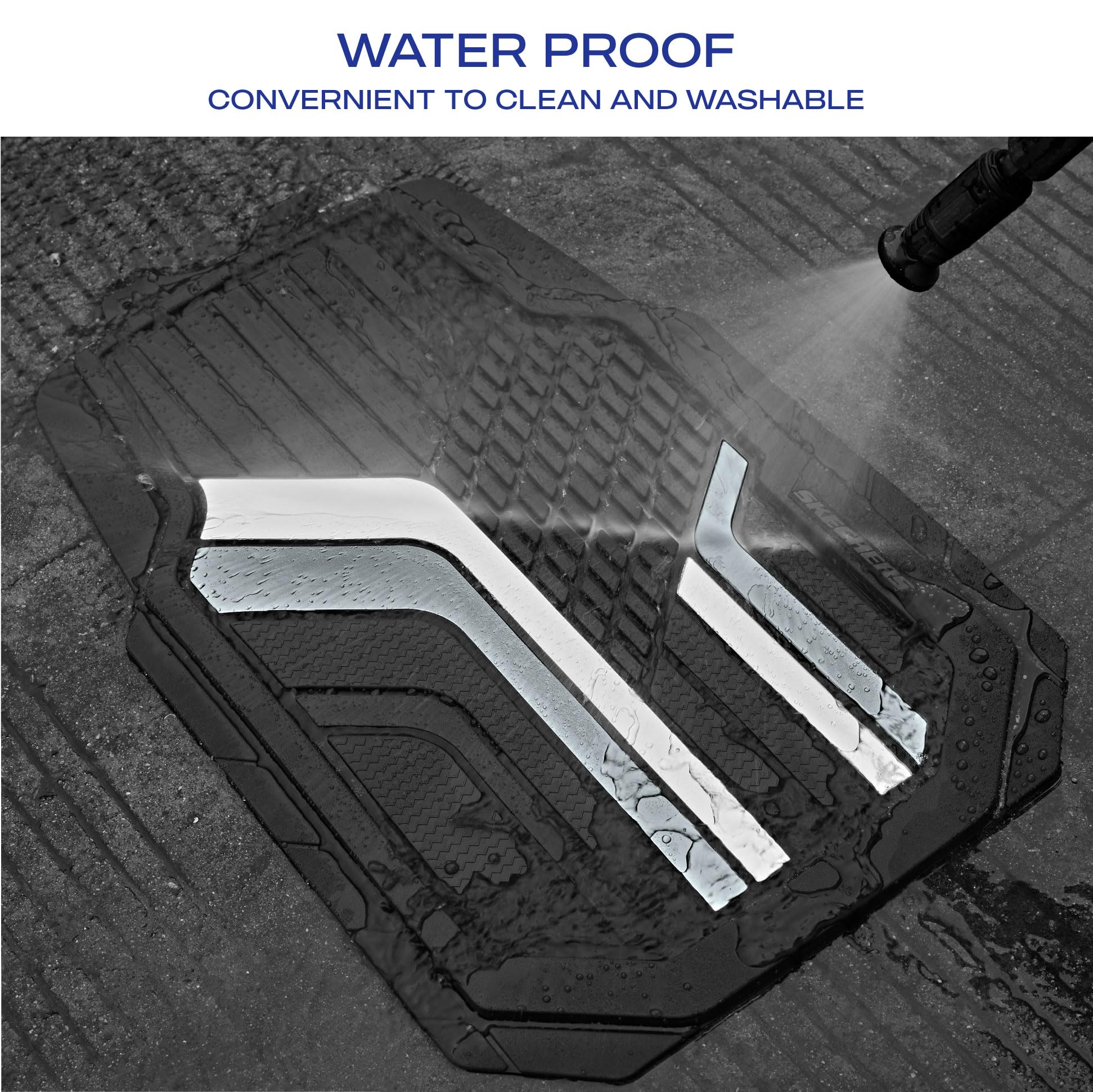Skechers Heavy Duty Rubber Car Floor Mats,Dual Color Design Floor Mats,All Weather Car Mats,Waterproof Trim To Fit Universal Flo