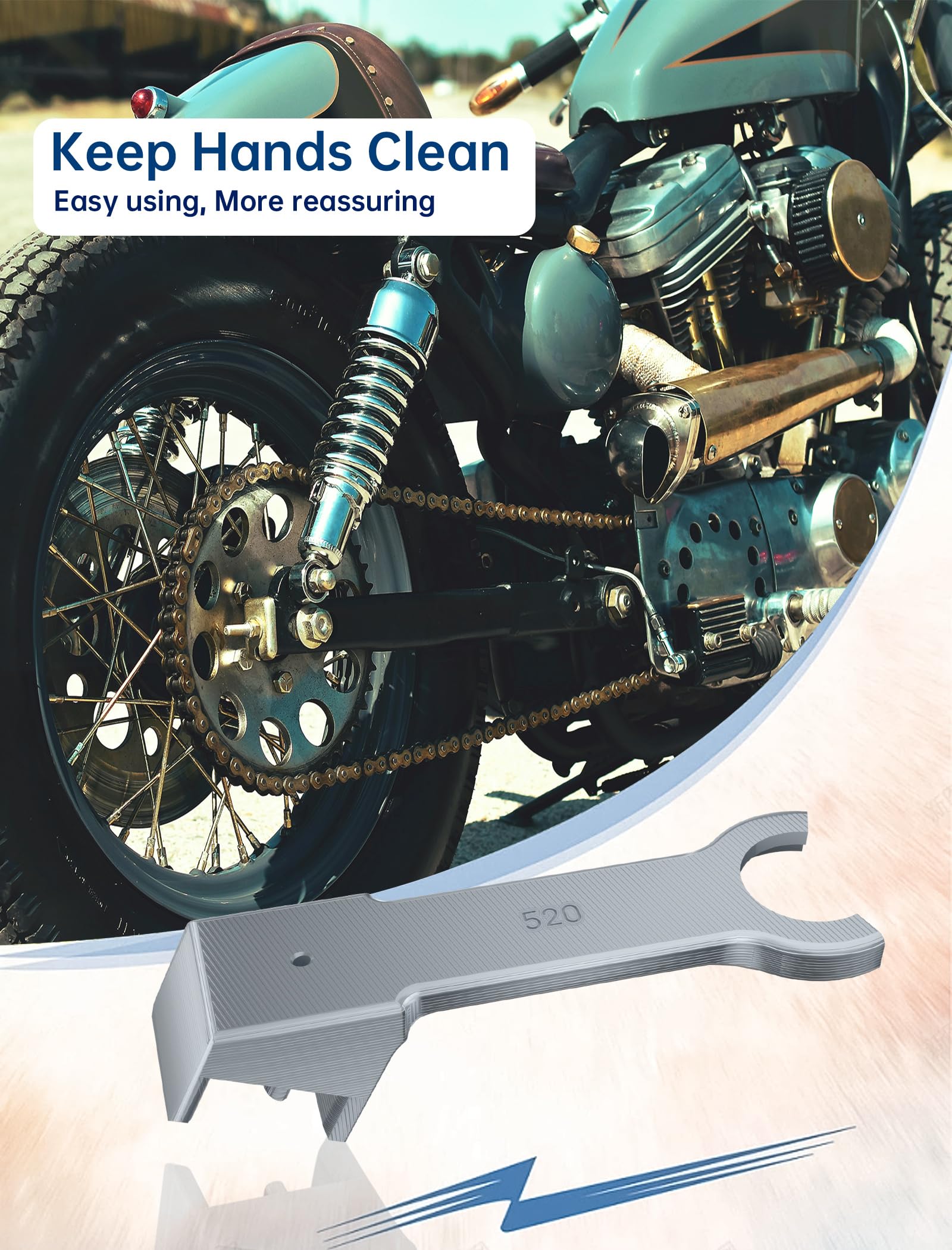 Motorcycle Chain Oiler, Upgraded (#520) Motorbike Chain Gear Oiler Cleaner Spray-on Auxiliary Motorcycle Chain Tool for Daily Ca