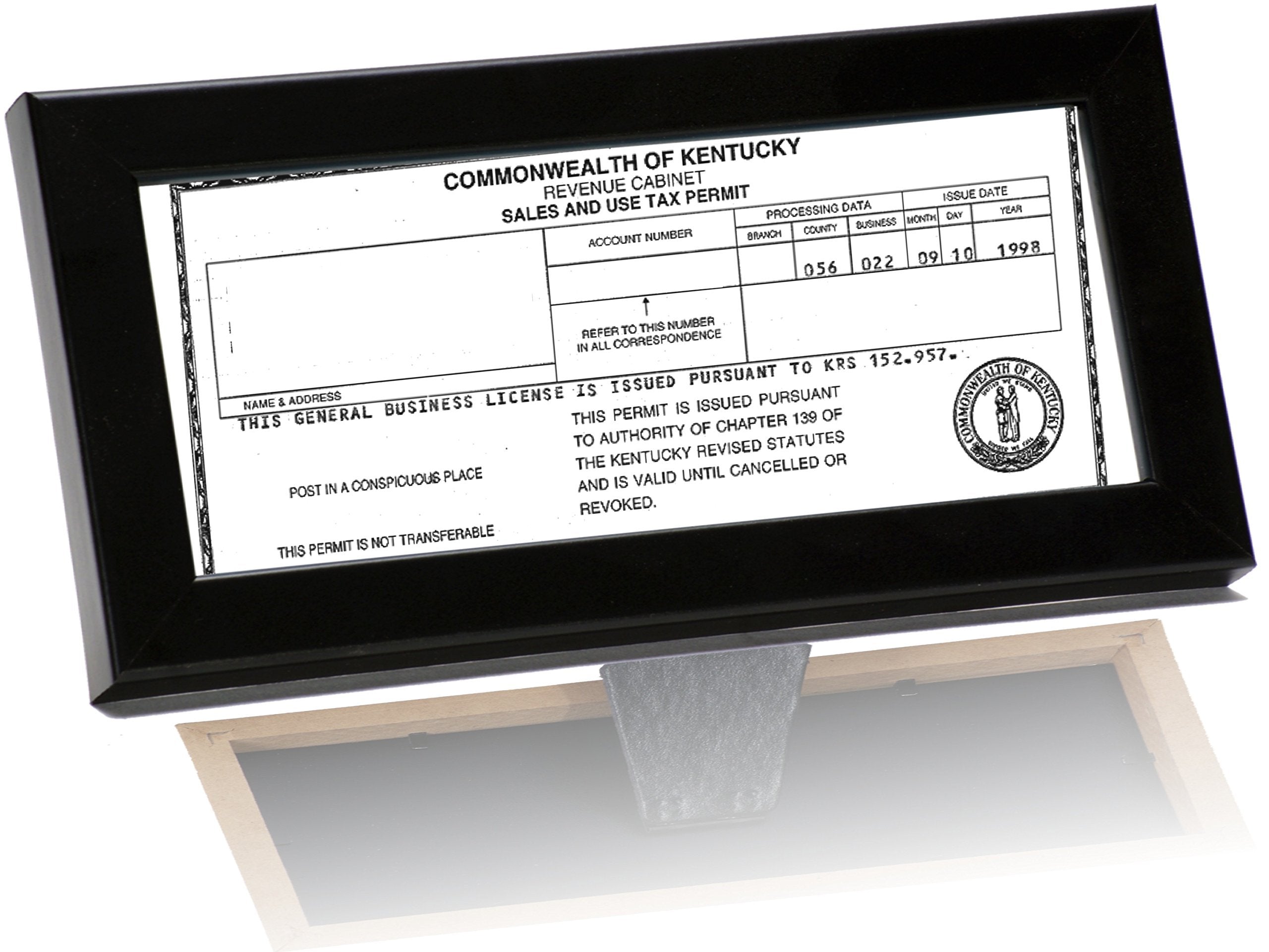 Cosmetology Self Standing Black License Frames 3.5 By 8.5 Inch Easel Back And Hanger For Professionals, Certificates, Tax Licens