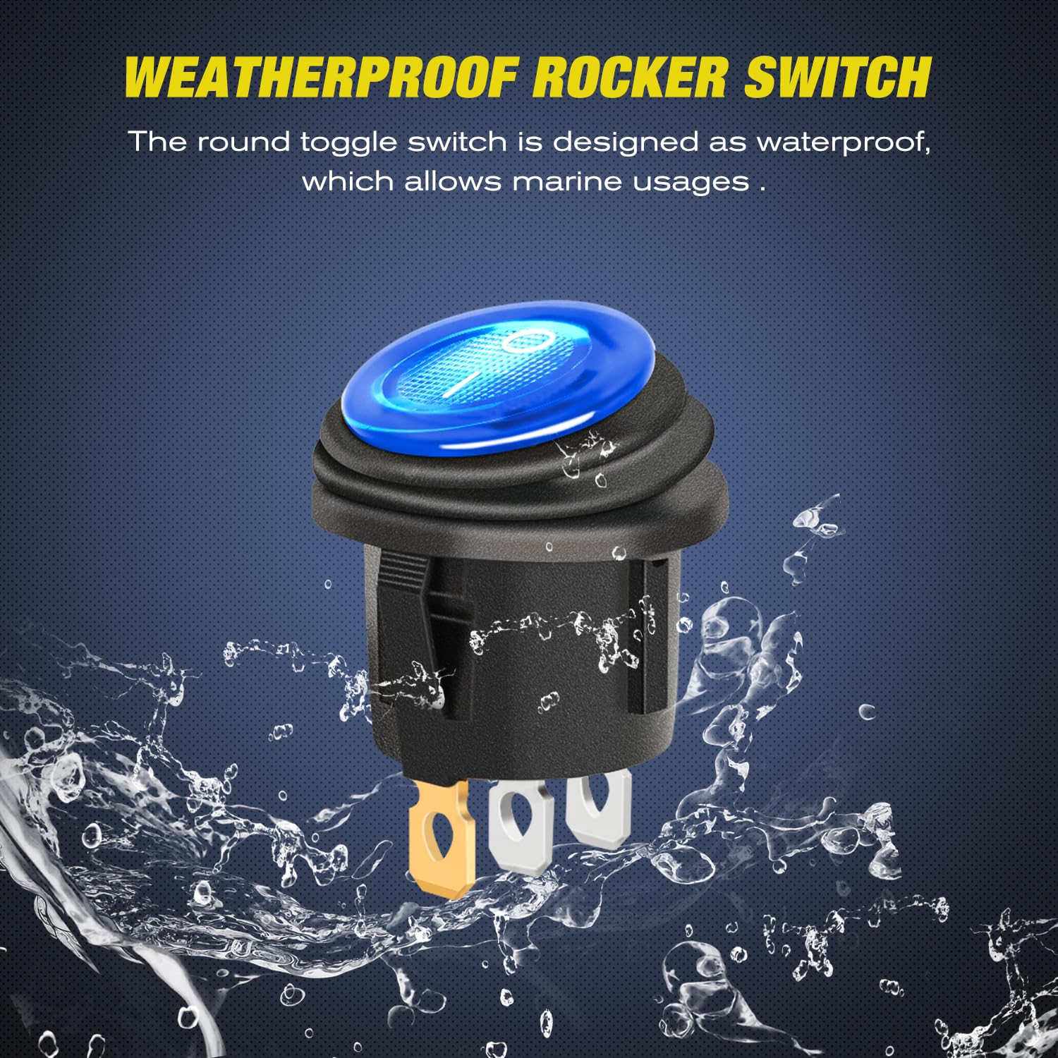 Nilight 3 Gang Rocker Switch Panel 12V Waterproof On-Off Toggle Switches With Blue Led Light Three Pin For Automotive Lights Mar