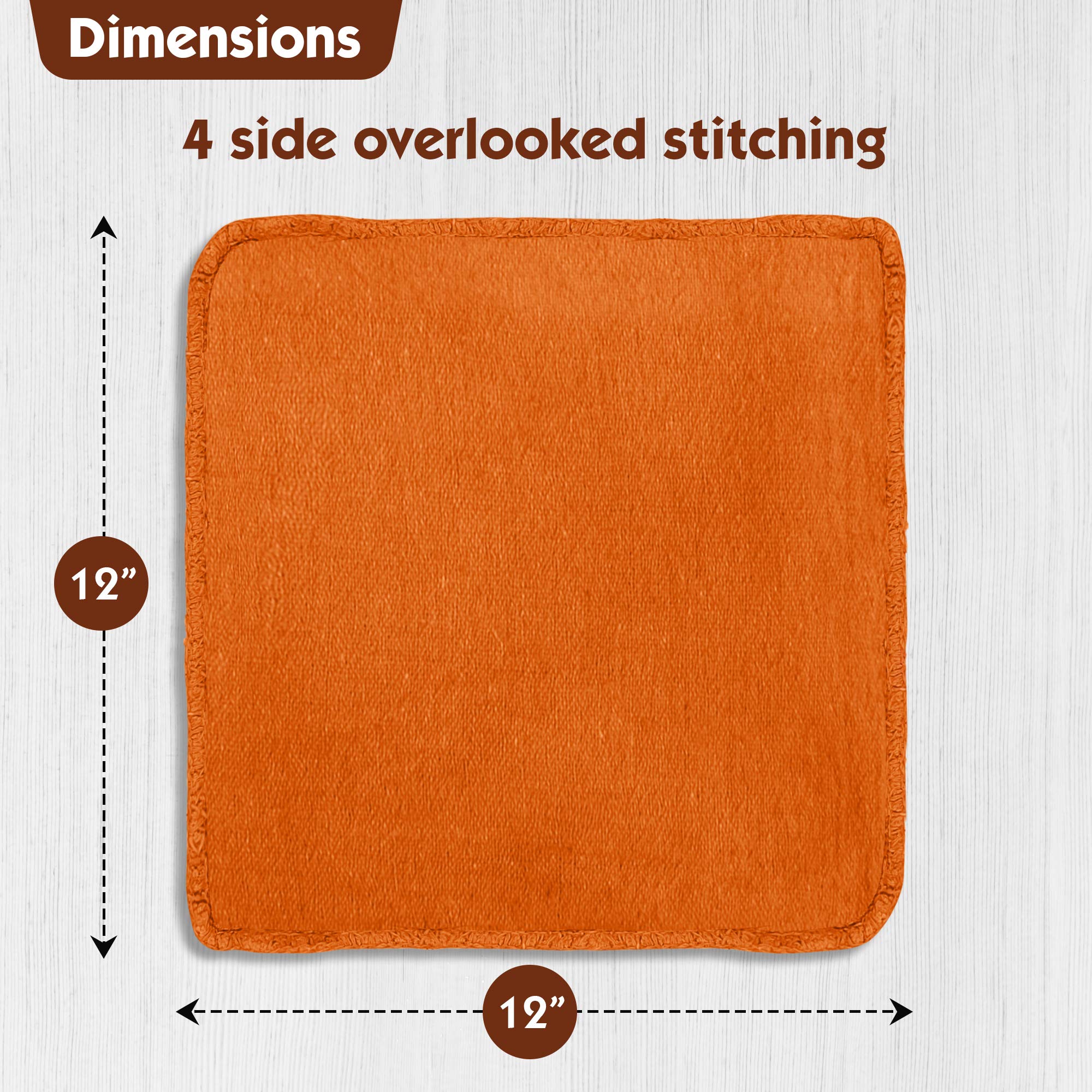 Nabob Wipers Auto Mechanic Shop Towels 25 Pack Shop Rags 100% Cotton Size 14''X14'' Commercial Grade?(25?Pack,?Orange)