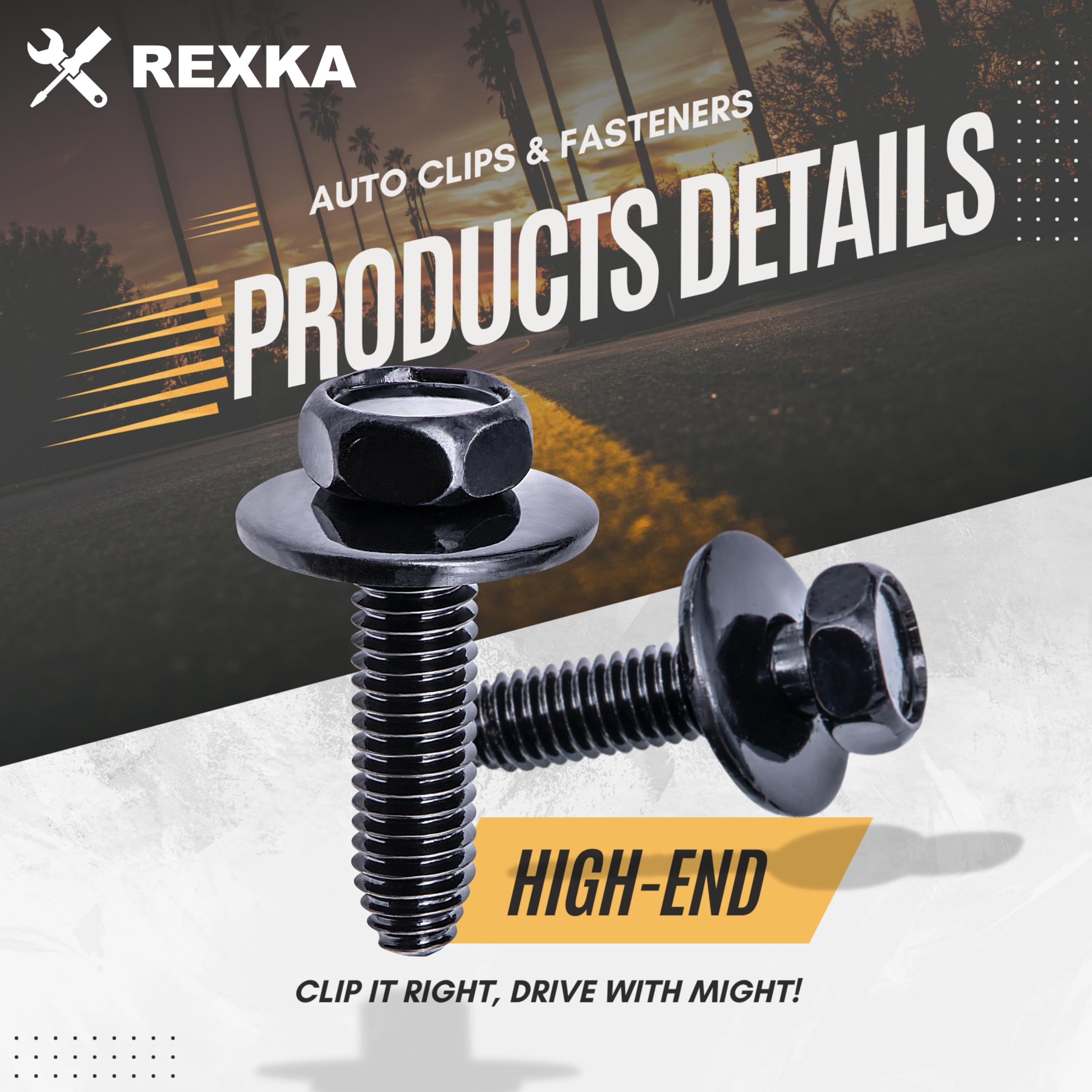 Rexka 20Pcs M6-1.0 X 25Mm Body Bolts Screw For Gm Buick Cadillac Chevrolet Door Trim Panel Raidator Fog Lamp Horn 11503834 20351