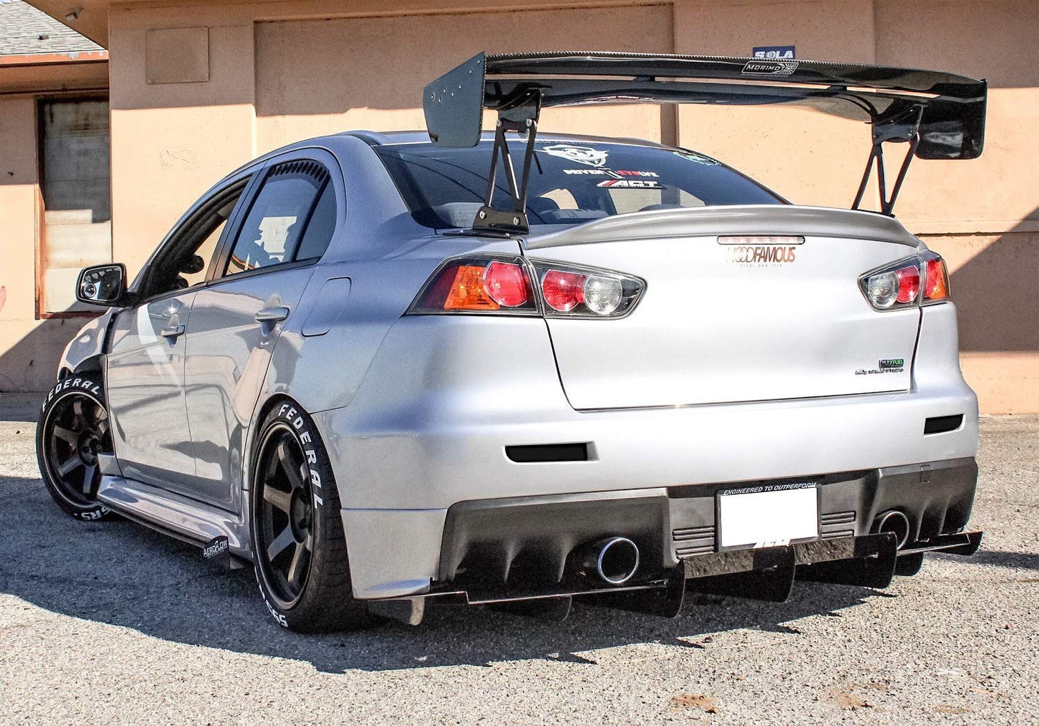 iJDMTOY Smoked Lens Rear Bumper Reflector Lenses for 2008-2016 Mitsubishi Lancer, Evo 10 X - OE-Spec Assembly