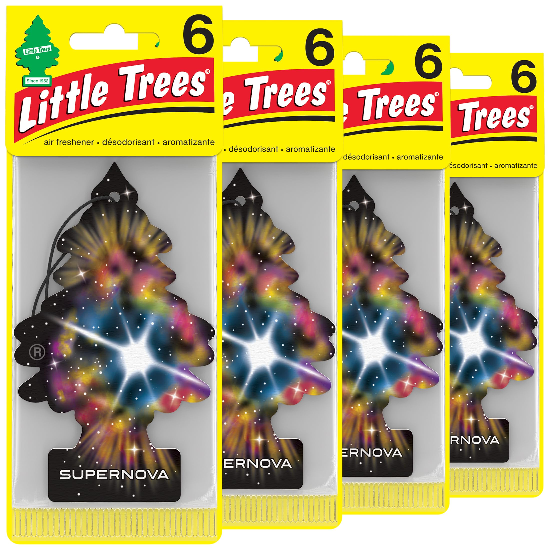 LITTLE TREES Car Air Freshener - Supernova Scent, 24 Count, Long Lasting Hanging Tree for Auto & Home