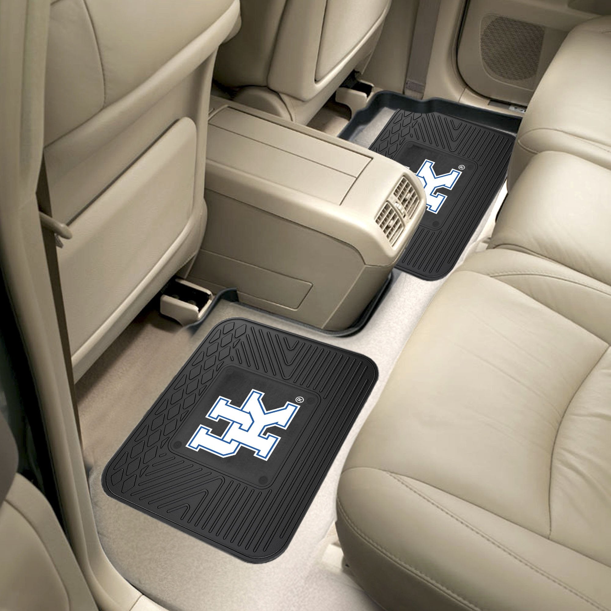 FANMATS University of Kentucky Wildcats Car Mats Set of 4 - All Weather Rubber, 29"x17" Front, 14"x17" Rear, Model 39389