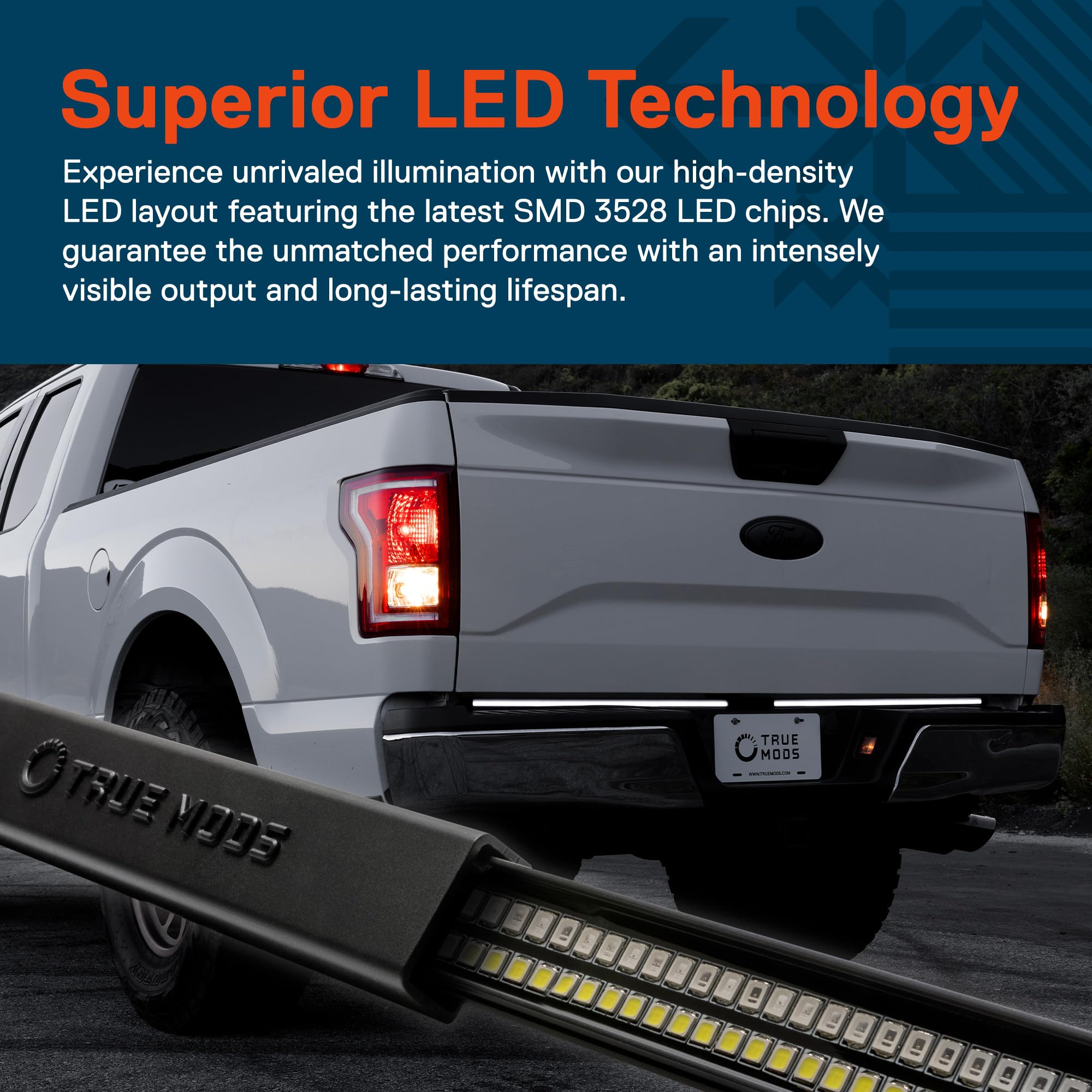 ONLINE LED STORE True Mods 60" Smoked LED Tailgate Light Bar - Aluminum, Sequential Turn Signal, Model LEDTBL6182