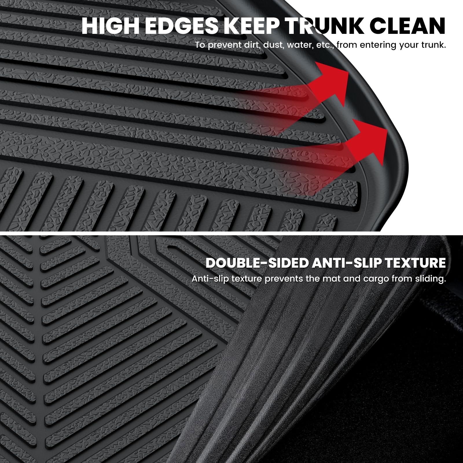 Lasfit Cargo Mat & Backrest Mats For Nissan Kicks 2025 (Not Fit Awd & 2025 Kicks Play), All Weather Tpe Custom Fit Easy Clean Du
