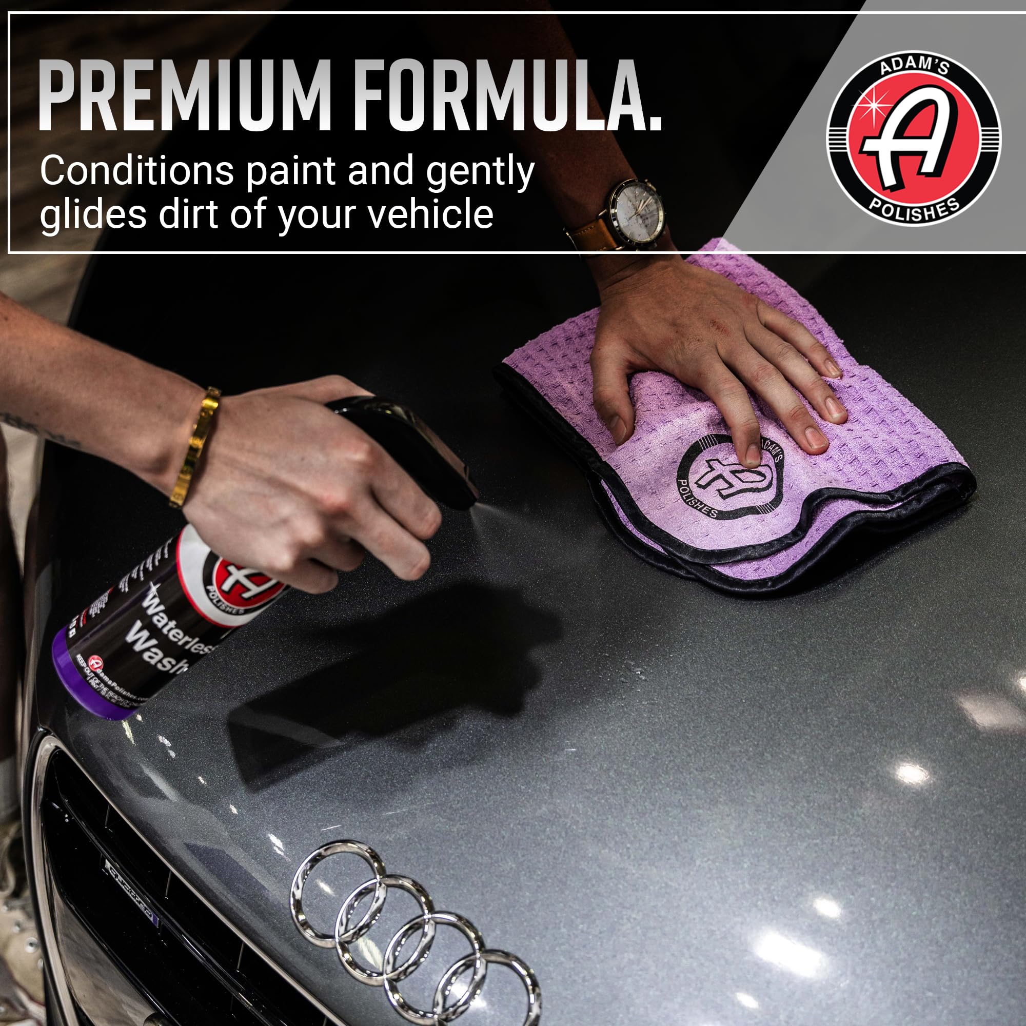 Adam'S Polishes Waterless Wash (16Oz) - Car Cleaning Car Wash Spray For Car Detailing | Safe Ultra Slick Lubricating Formula, Boat, Motorcycle, Rv | No Garden Hose, Wash Soap Or Foam Cannon Needed