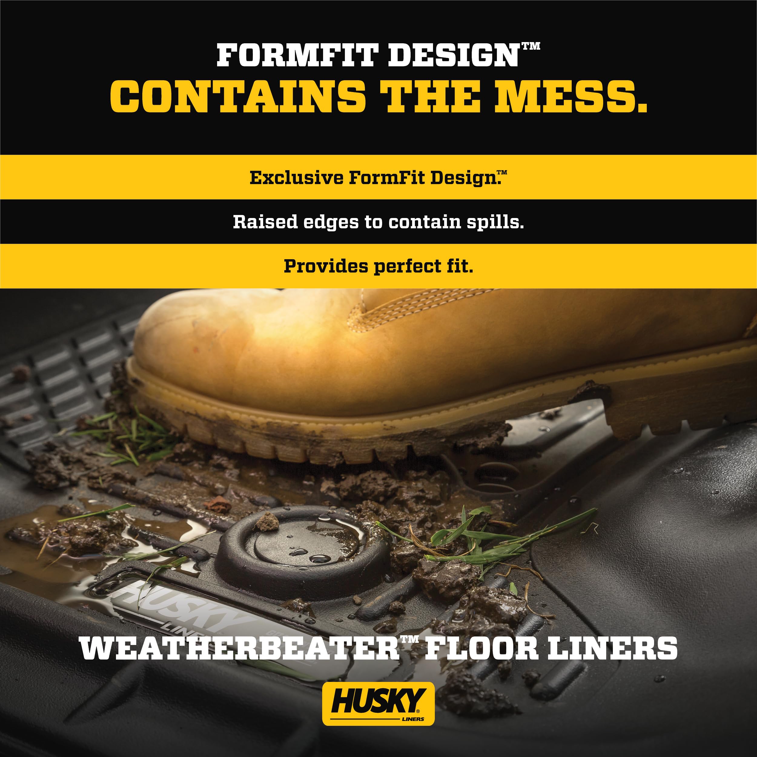 Husky Liners Weatherbeater Floor Mats | Fits 2019 - 2024 Ram 1500 (Classic Body), 2009 - 2018 Ram 1500 Crew Cab, 2010 - 2024 Ram