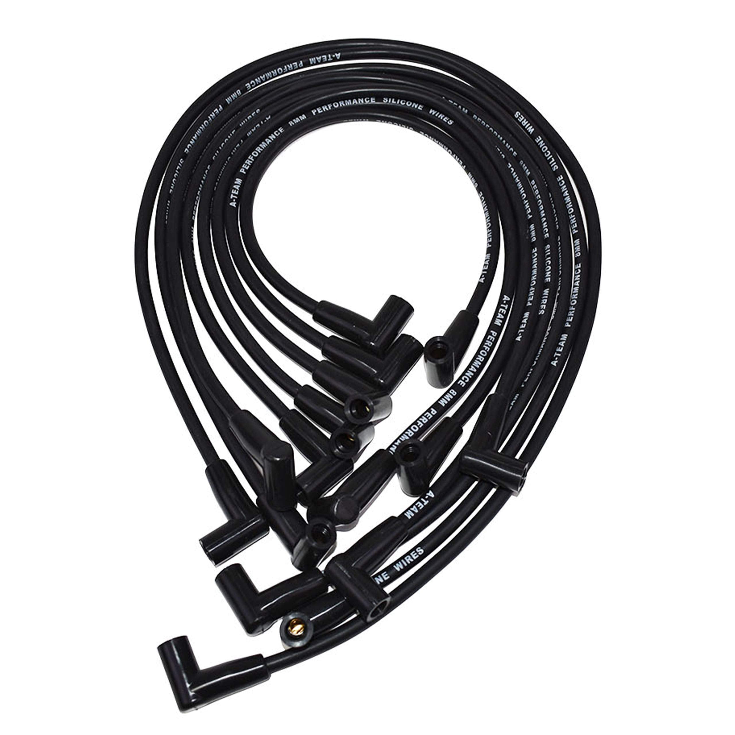 A-Team Performance - 8.0Mm Silicone Spark Plug Wires Set High Performance - Compatible With Sbc Small Block Chevy Chevrolet Gmc