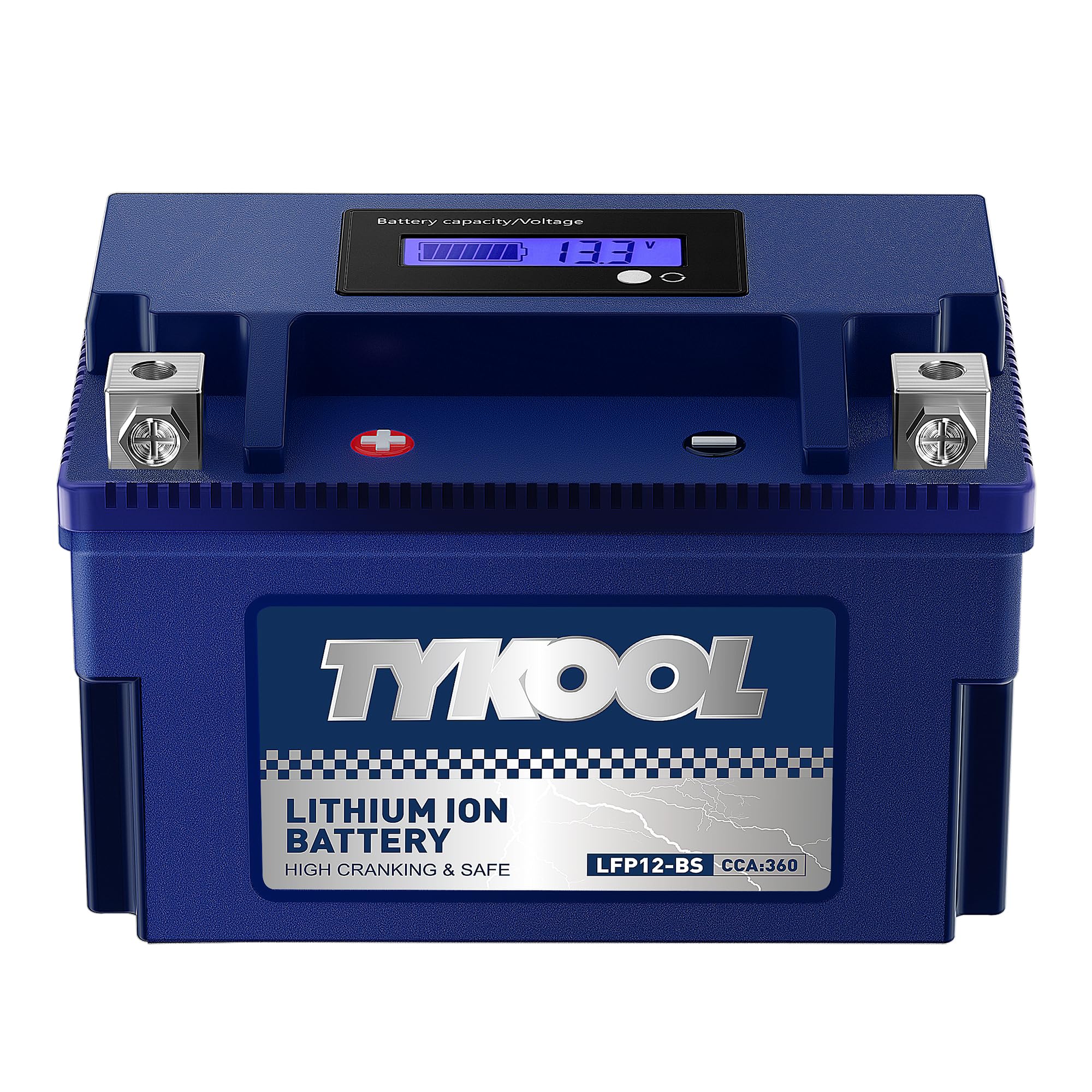 Ytx12-Bs High Performance Lifepo4 Lithium Motorcycle Battery,360Cca,12V 6Ah,Digital Readout,Fits For Honda Trx250 Recon,Suzuki L
