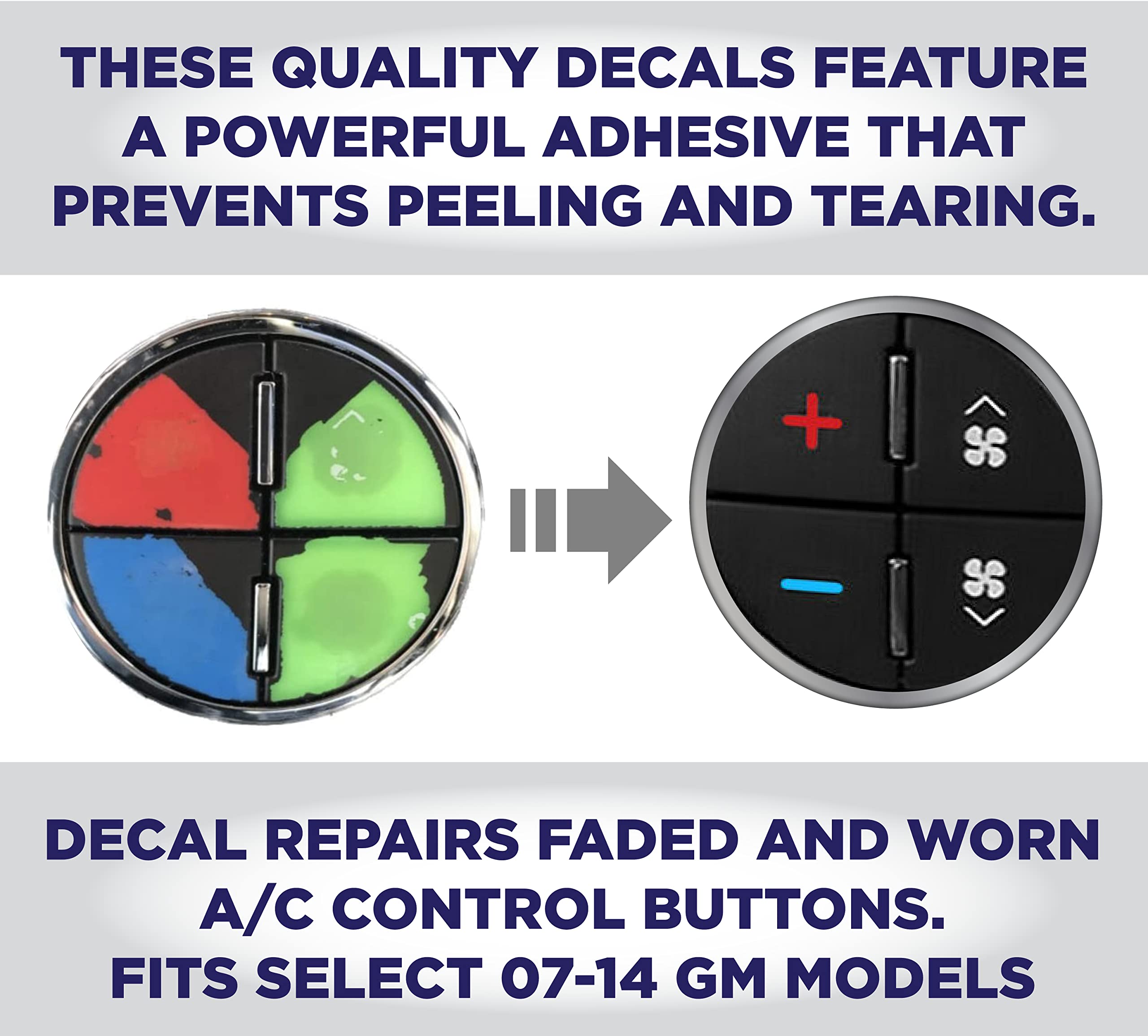 EcoAuto AC Dash Button Repair Kit - 2 Pack, Premium Vinyl, Black, Made in USA for Select GM Vehicles