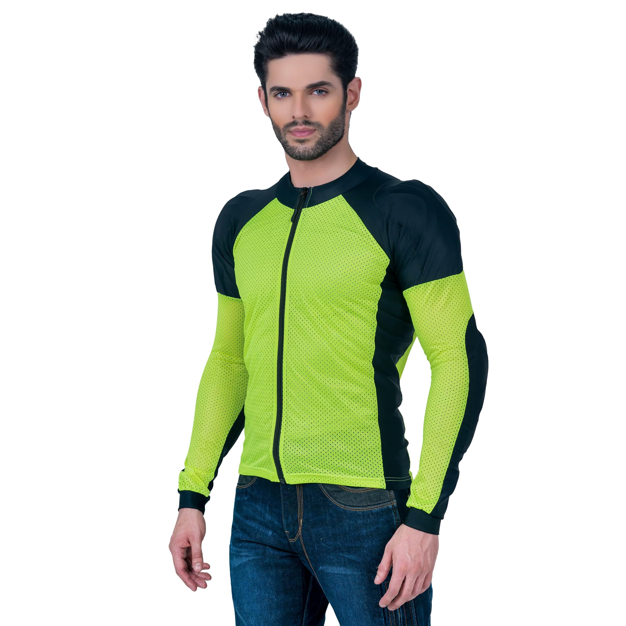 Wicked Stock Armor Motorcycle Shirt - Men'S Women'S Mesh Ce Level2 Summer (Yellow, X-Small)