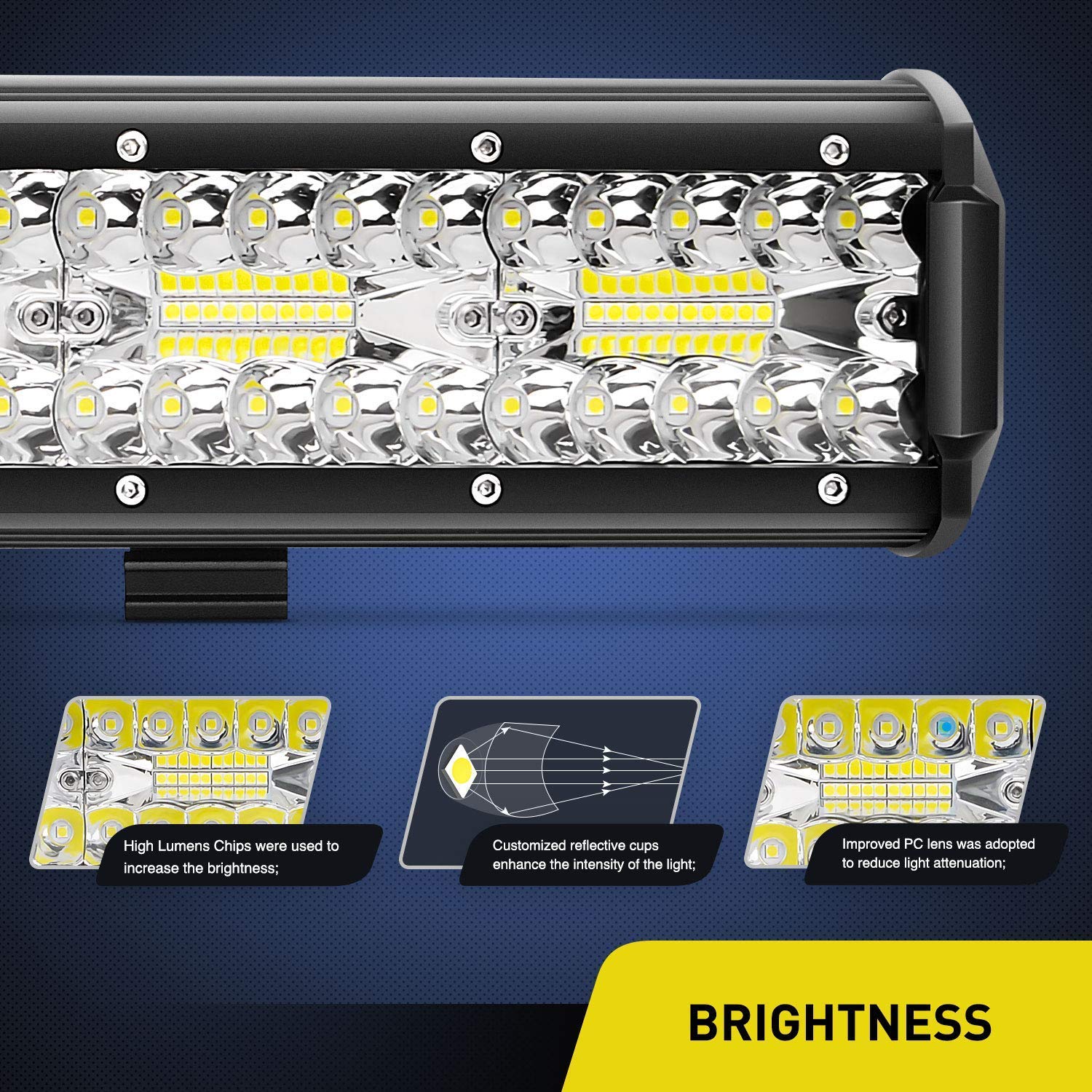 Nilight Led Light Bar 26Inch 540W Triple Row 50000Lm Flood Spot Combo Off Road Driving Lights With 14Awg Heavy Duty Wiring Harne