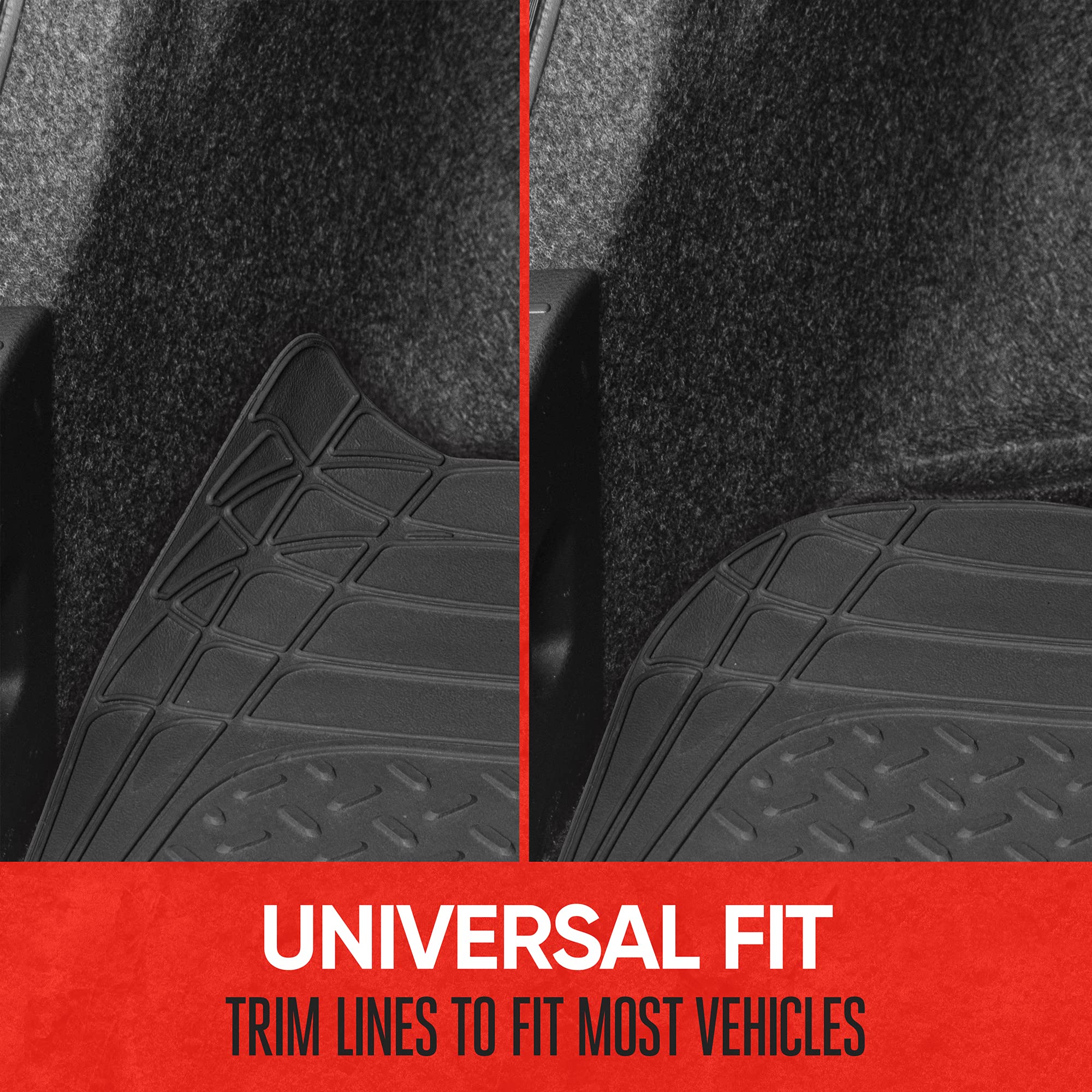 Motor Trend Flextough Suv Cargo Liner & Car Trunk Mat - Universal Trim-To-Fit All Weather Cargo Mats For Back Of Suv - Suv Trunk