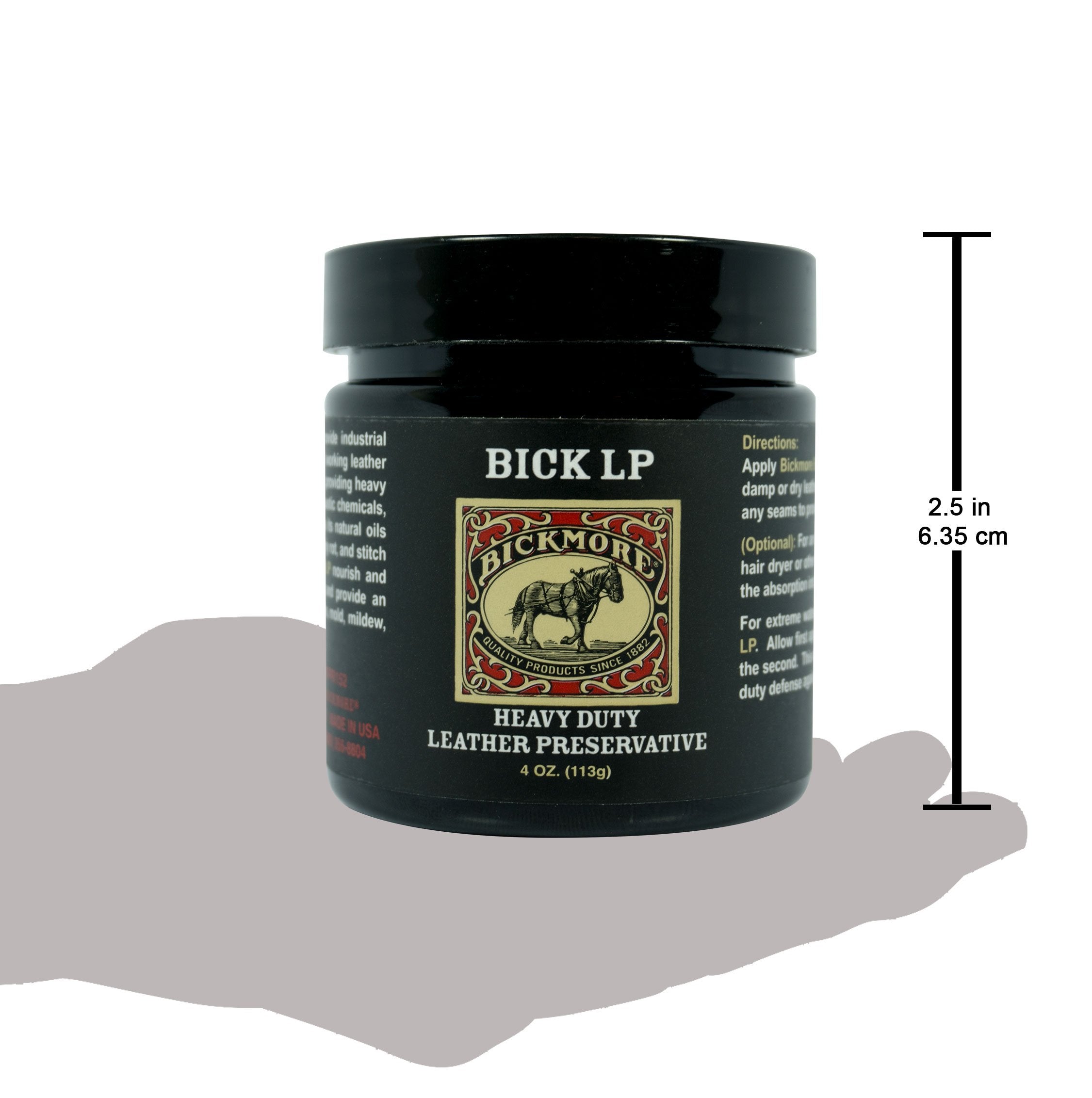 Bickmore Leather Conditioner - Heavy Duty Scratch Repair Balm, 4oz, Made in USA, Preserves and Restores Dry, Cracked Leather
