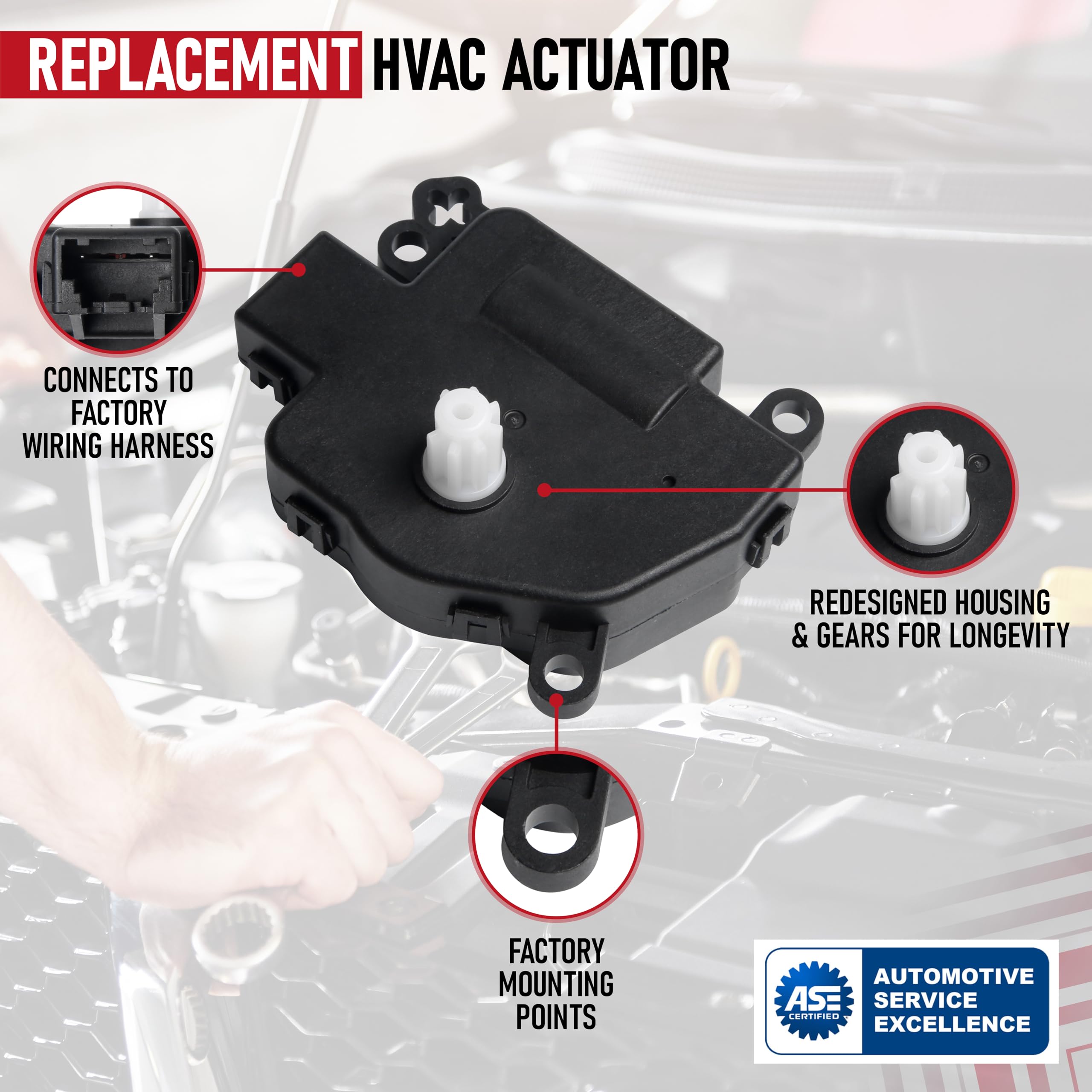 Hvac Air Blend Door Actuator Replacement By Aa Ignition - Compatible With Dodge And Ram Trucks - 2011-2018 Ram 1500, 2500, 3500,