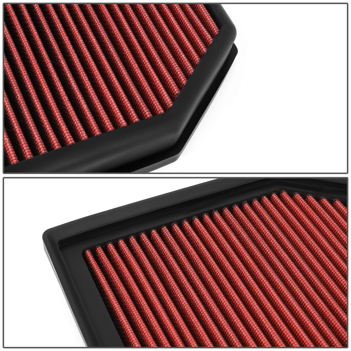 Dna Motoring Afpn-180-Rd Washable Drop In Panel Air Filter Enhance Engine Performance Power & Acceleration Improve [Compatible With 15-18 Bmw M3 / 15-19 M4 / 13-16 M5 / 12-18 M6 / 14-19 M6 Gran Coupe]