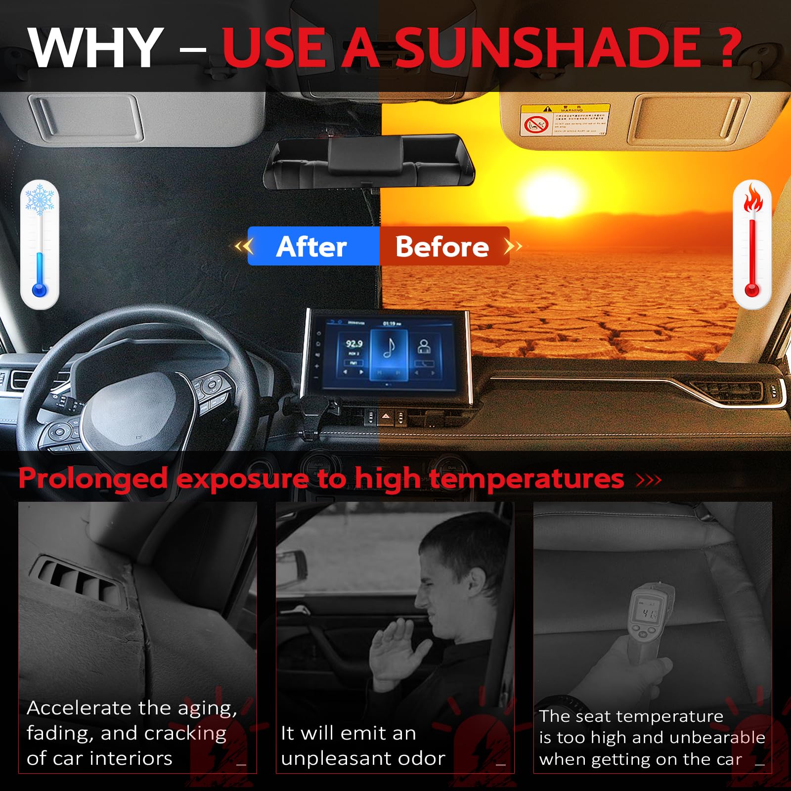 Kayzt Windshield Sun Shade For 2025 Su-Baru Forester Foldable Sunshade Front Window Custom Fit Car Accessories