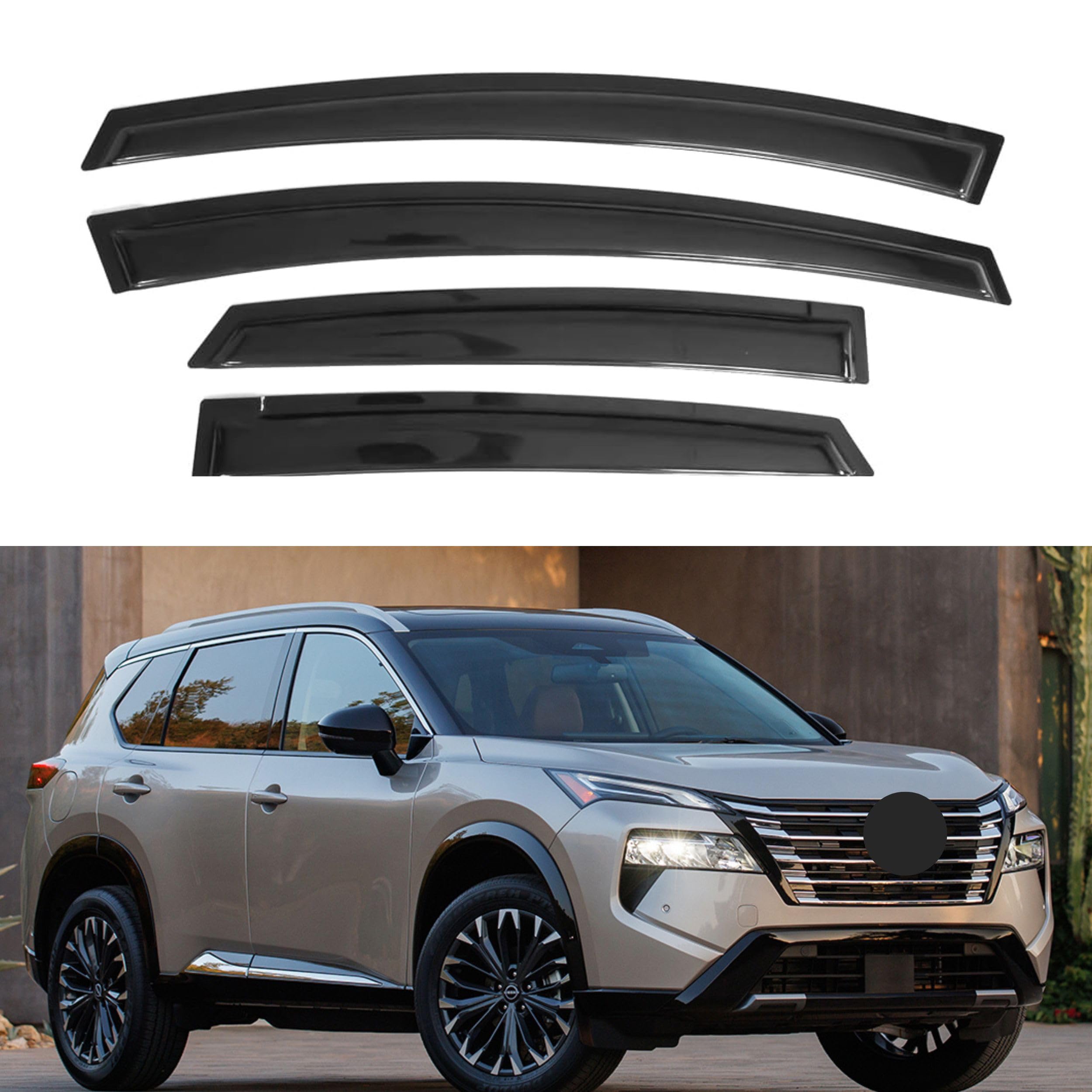 Ig Window Visor For Nissan Qashqai 2017-2024 & Rogue Sport 2017-2024, Rain Guard Tape-On Sun Wind Side Vent Window Deflector, 20