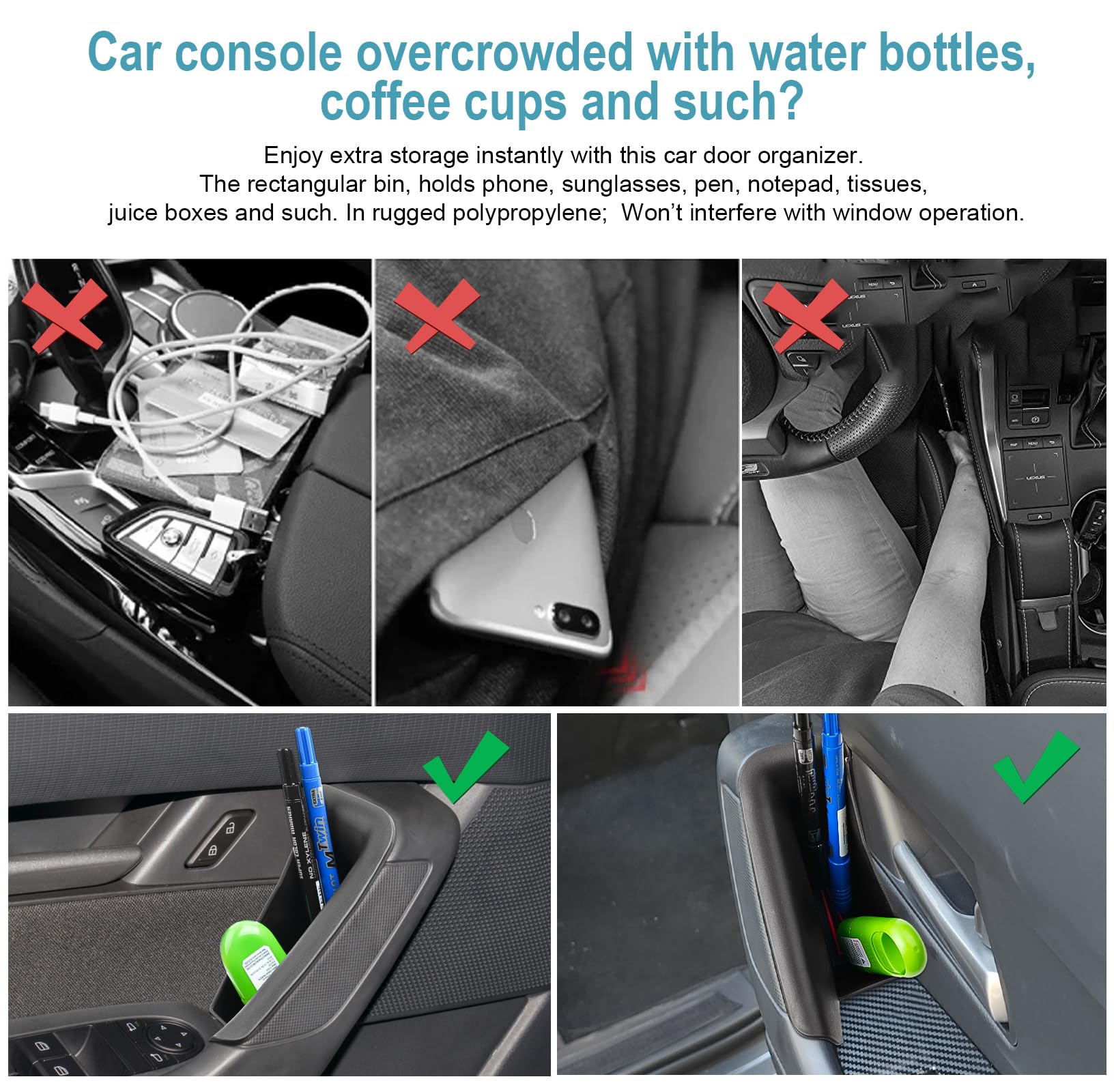 CDEFG 2023 2024 2025 CX-50 Center Console Side Storage Box Handle Pocket Trash Container for 2023 2024 2025 Mazda CX-50 Console