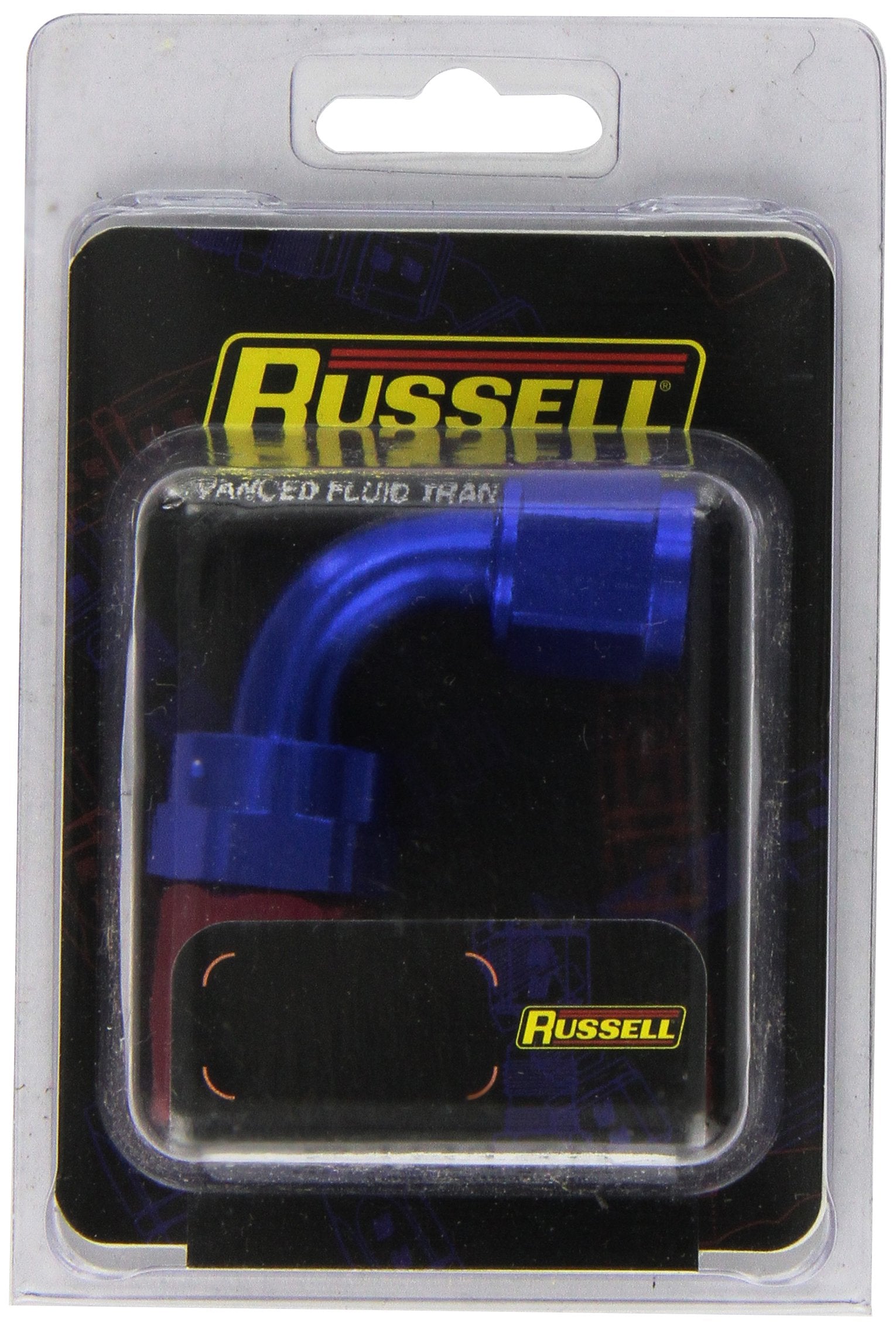 Russell/Edel 610170 Red/Blue Anodized Aluminum -8An 90-Degree Hose End