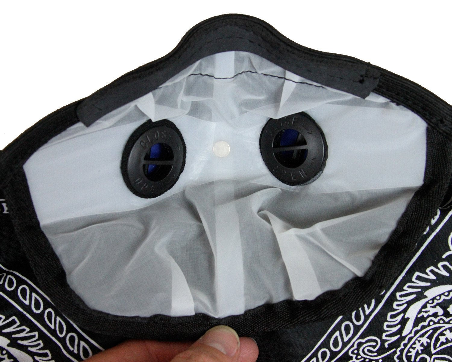 ATV Tek Universal Bandana Dust Masks, XL, Black, with Suspension Straps & 3D Nose Box, Model BDMBLK