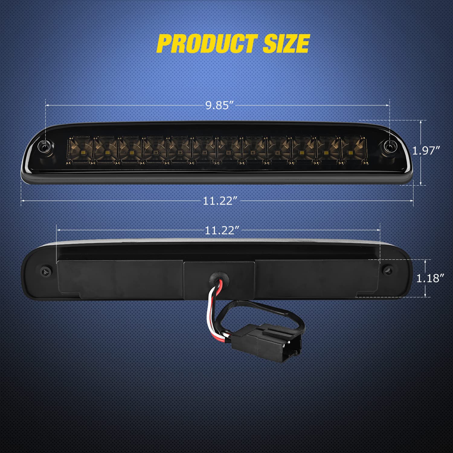 Nilight Third Brake Light Tail High Mount 3Rd Stop Cargo Reverse Led Lights For 1999-2016 Ford Ranger F-250 F-350 F-450 F-550 Su