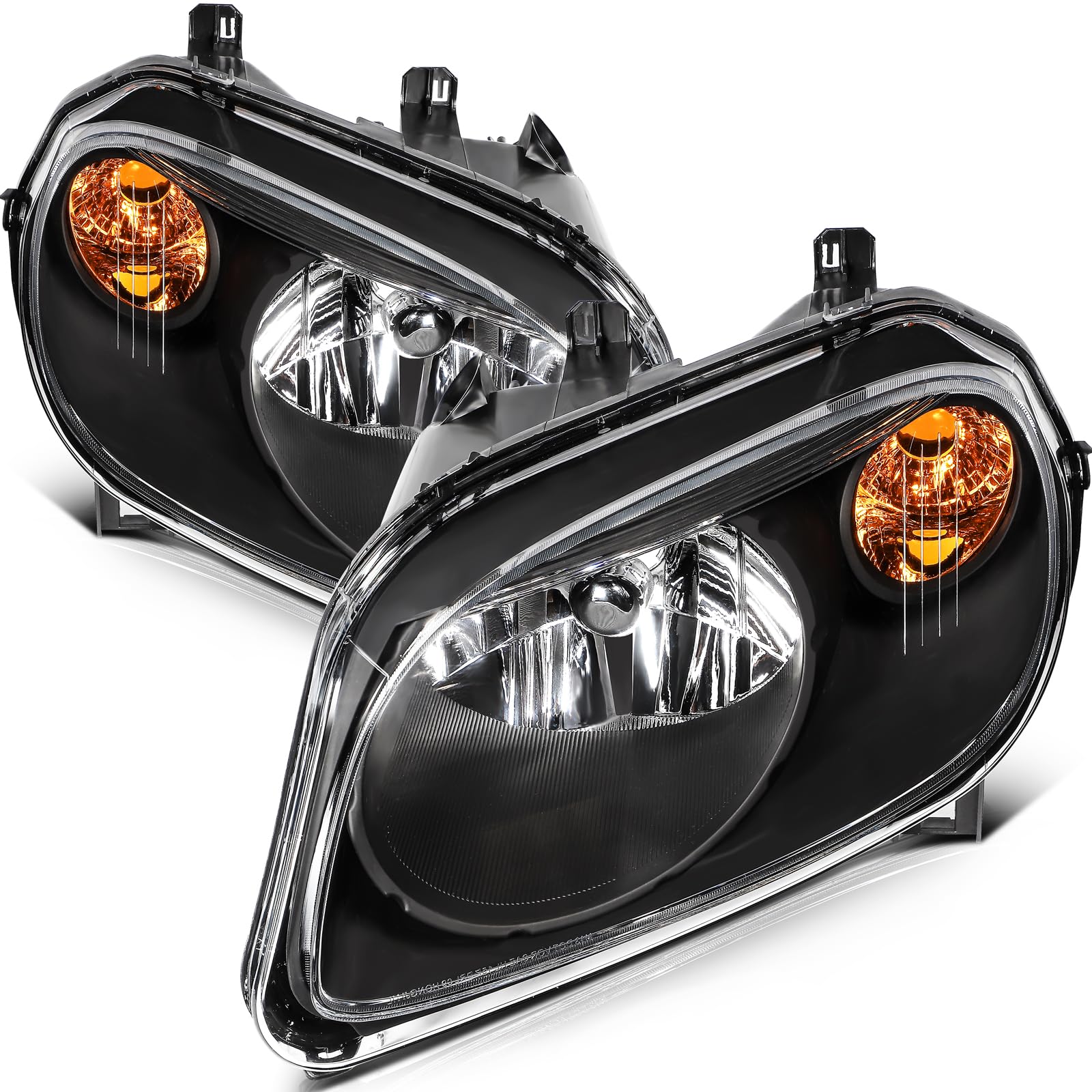 LBRST Headlight Assembly Fit 2006-2011 for HHR Driver & Passenger Side Headlight Black Housing GM2502262