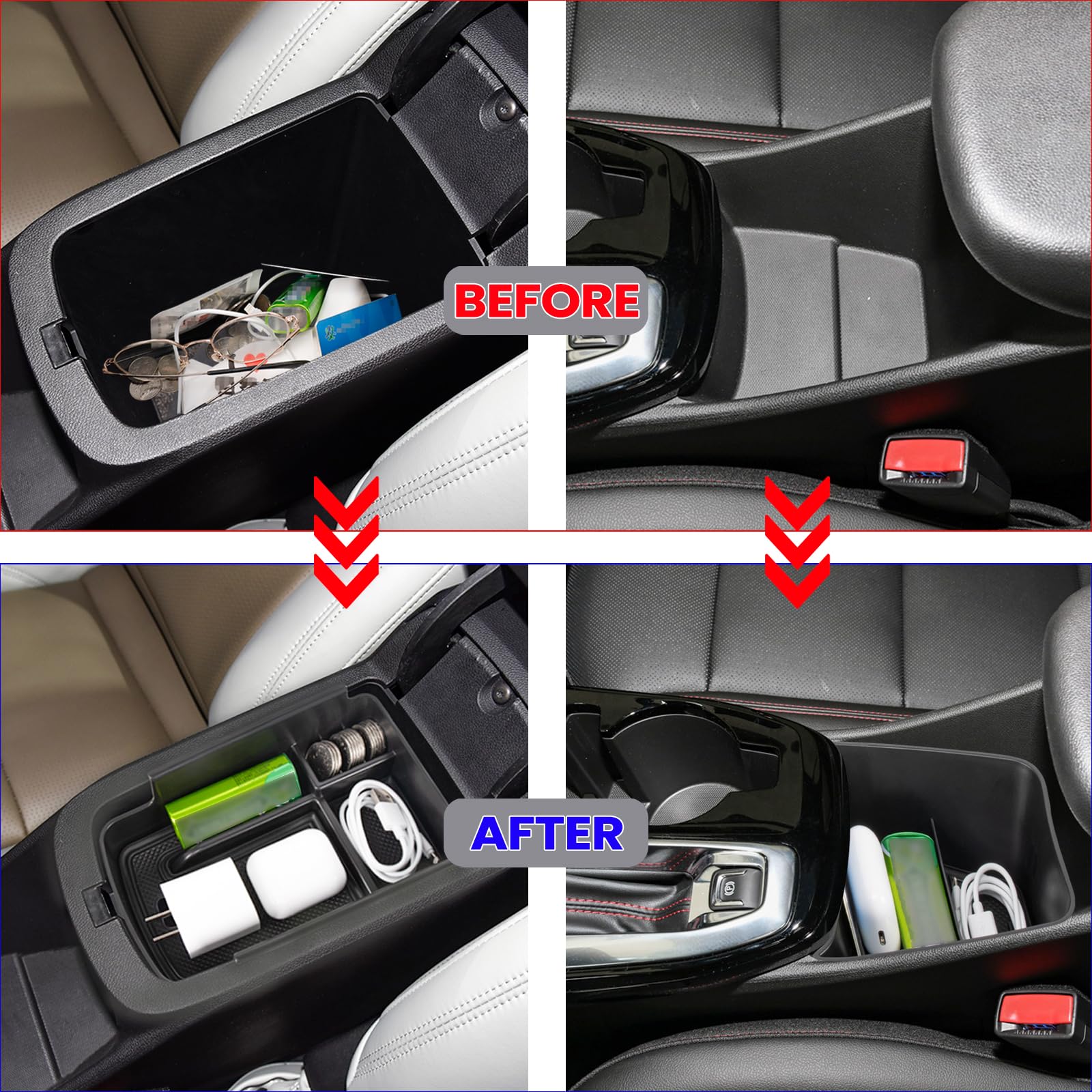 Neepiar Center Console Organizer Compatible with 2023 2024 Chevy Trax Armrest Storage Box and Center Console Middle Storage Tray