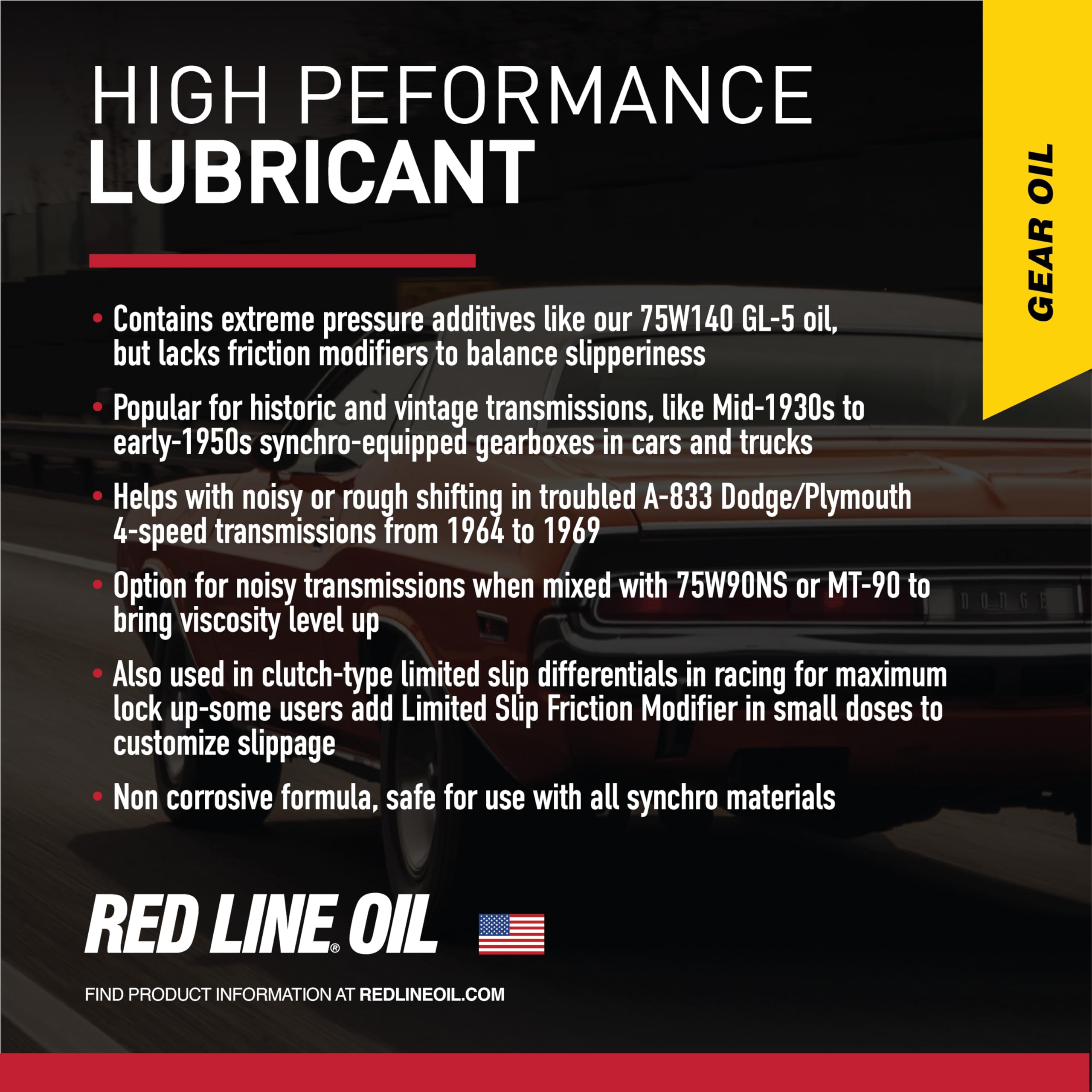 Red Line 57104 75W140 Non-Limited Slip Synthetic Gear Oil - 1 Quart