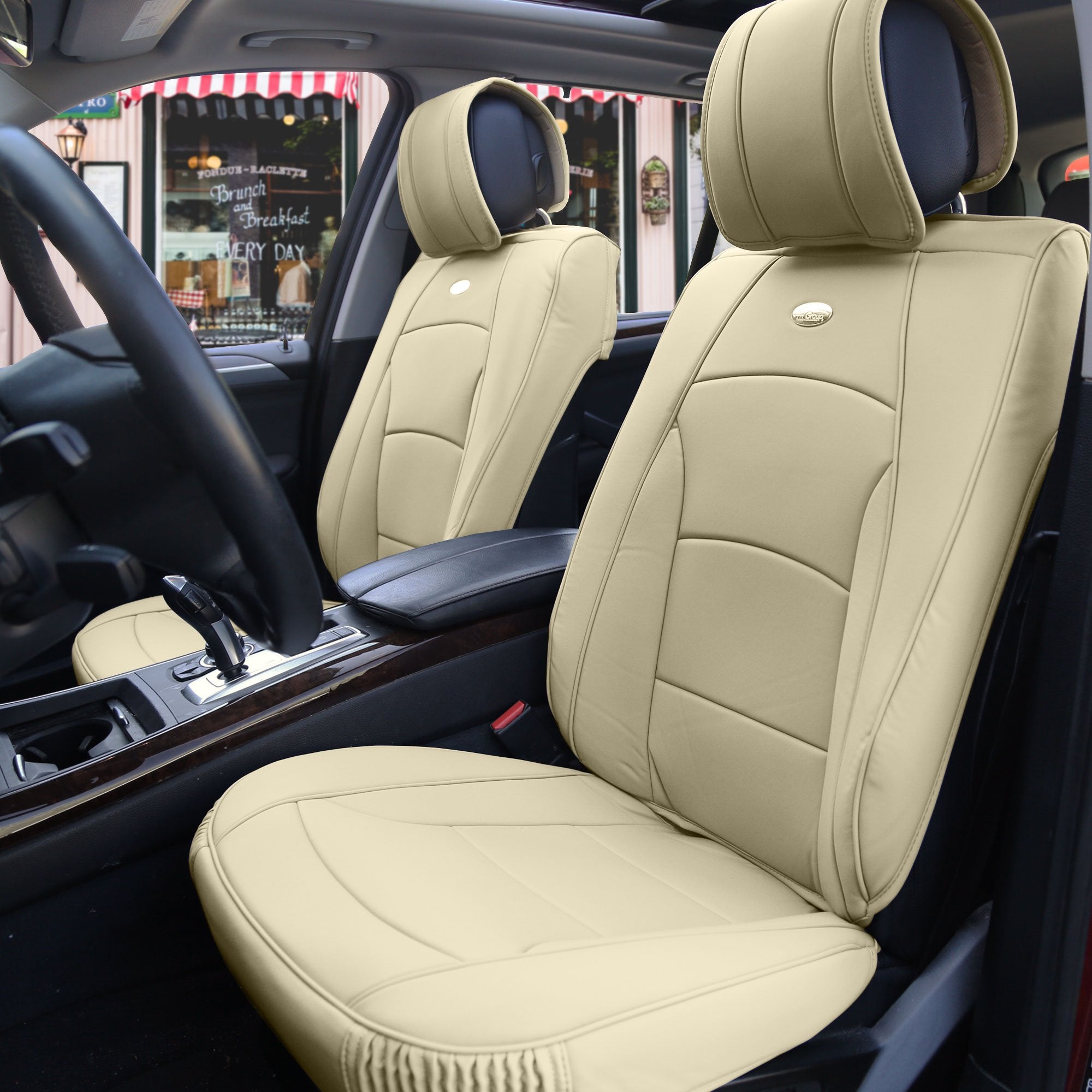 Fh Group Ultra Comfort Highest Grade Faux Leather Full Set Cushion Pads Car Seat Covers For Front And Rear- Fit Most Car, Truck,