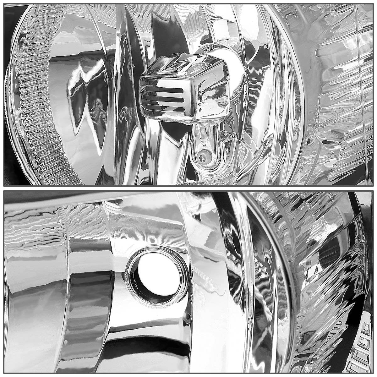 Dna Motoring Hl-Oh-Csil07-Ch-Cl1 Pair Of Chrome Housing Headlights Compatible With 07-13 Silverado 1500/07-14 Silverado 2500 Hd
