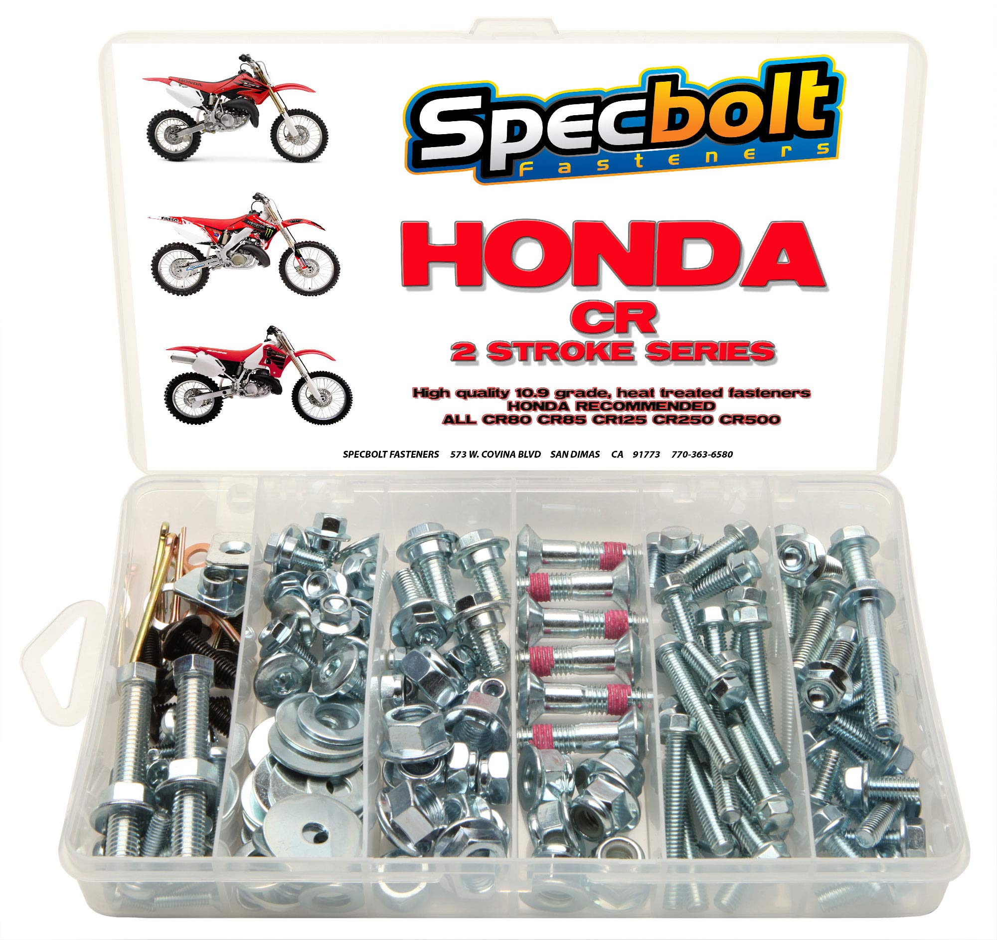 150Pc Specbolt Fasteners Brand Bolt Kit Fits: Honda Cr Two Stroke Bolt Kit For Maintenance & Restoration Of Mx Dirtbike Oem Spec