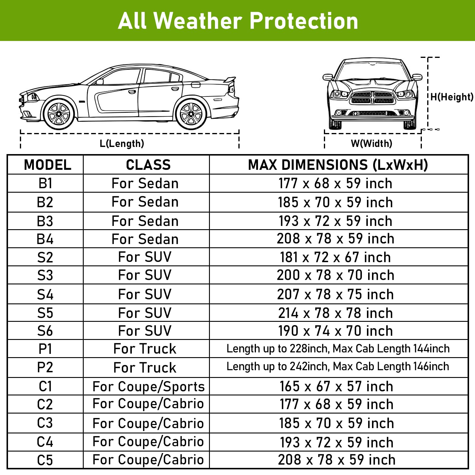 Favoto Car Cover Waterproof Outdoor - All Weather Sedan Car Cover 6 Layers For Automobiles Rain Sun Snow Protection Universal Fi