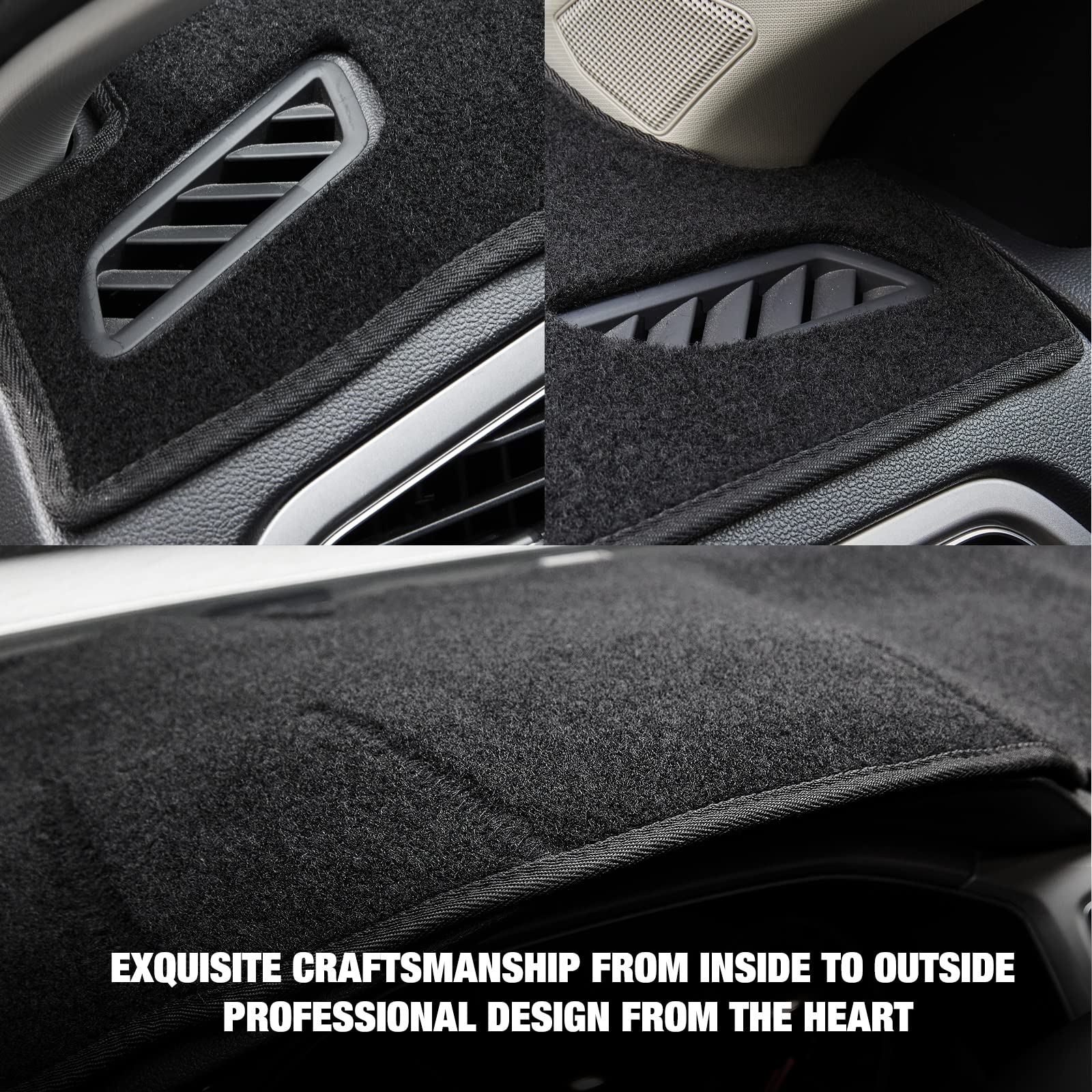 Berksyde Dashboard Dash Cover Mat Carpet Compatible With 2007-2012 Altima(Black)