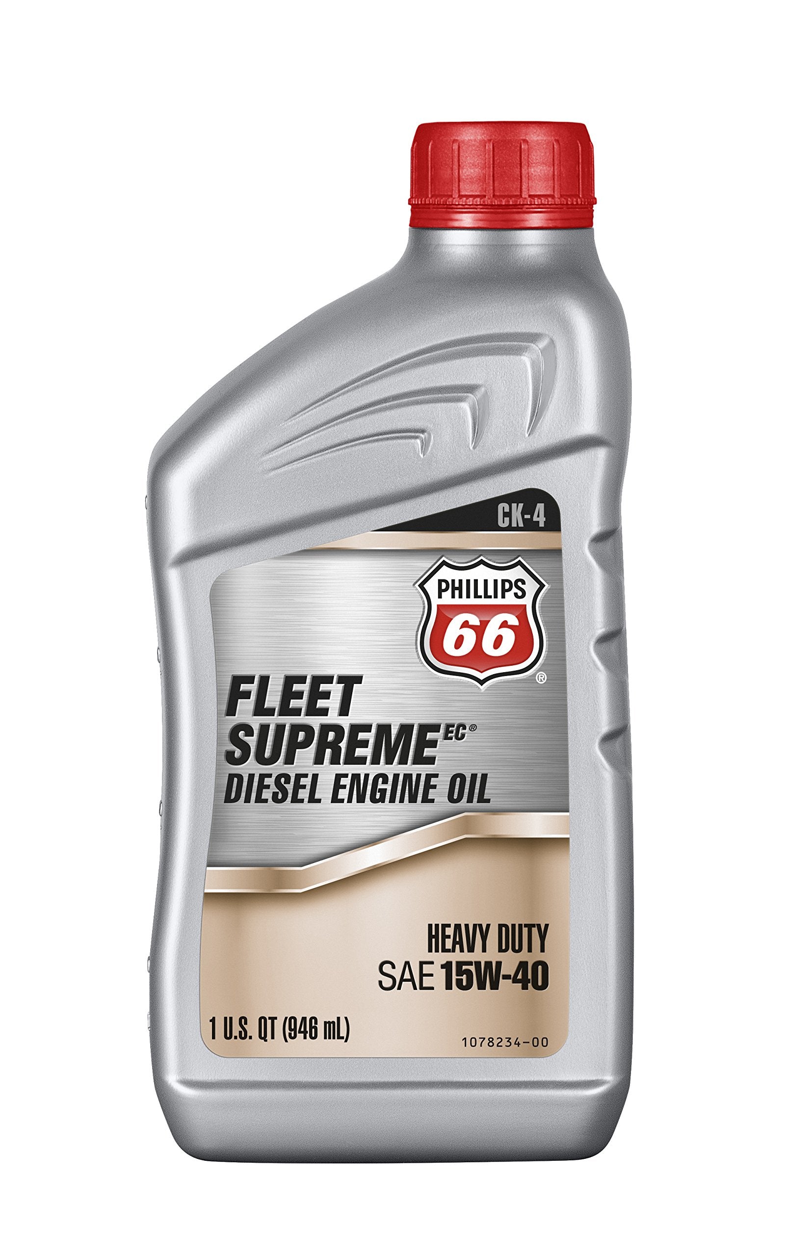 Phillips 66 1078291 Diesel Engine Oil (Fleet Supreme EC- API CK-4 15W40-1 Quart), 32 fl. oz, 1 Pack