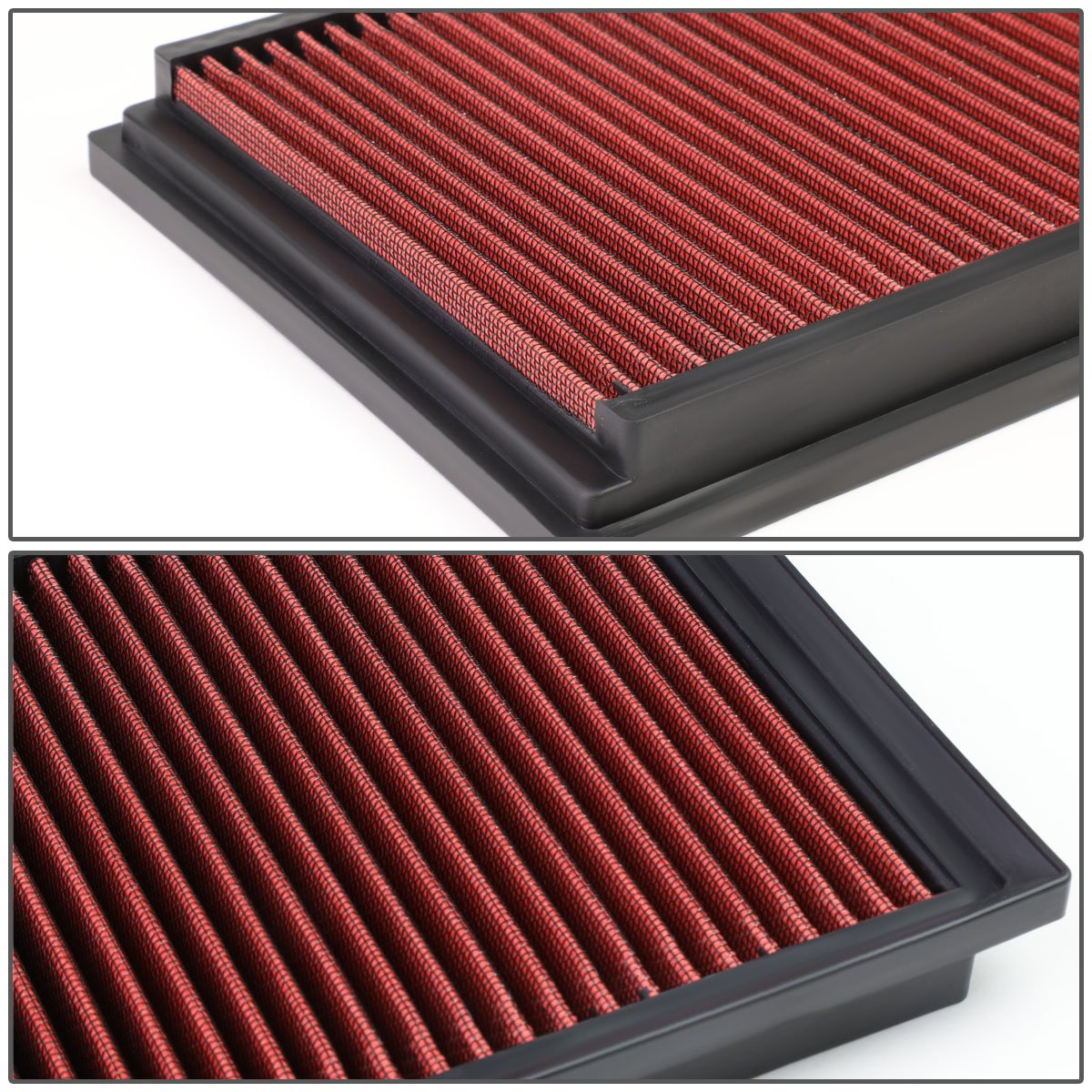 Dna Motoring Afpn-083-Rd Clean Air Washable Drop In Panel Air Filter Enhance Engine Performance Power & Acceleration Improve [Co