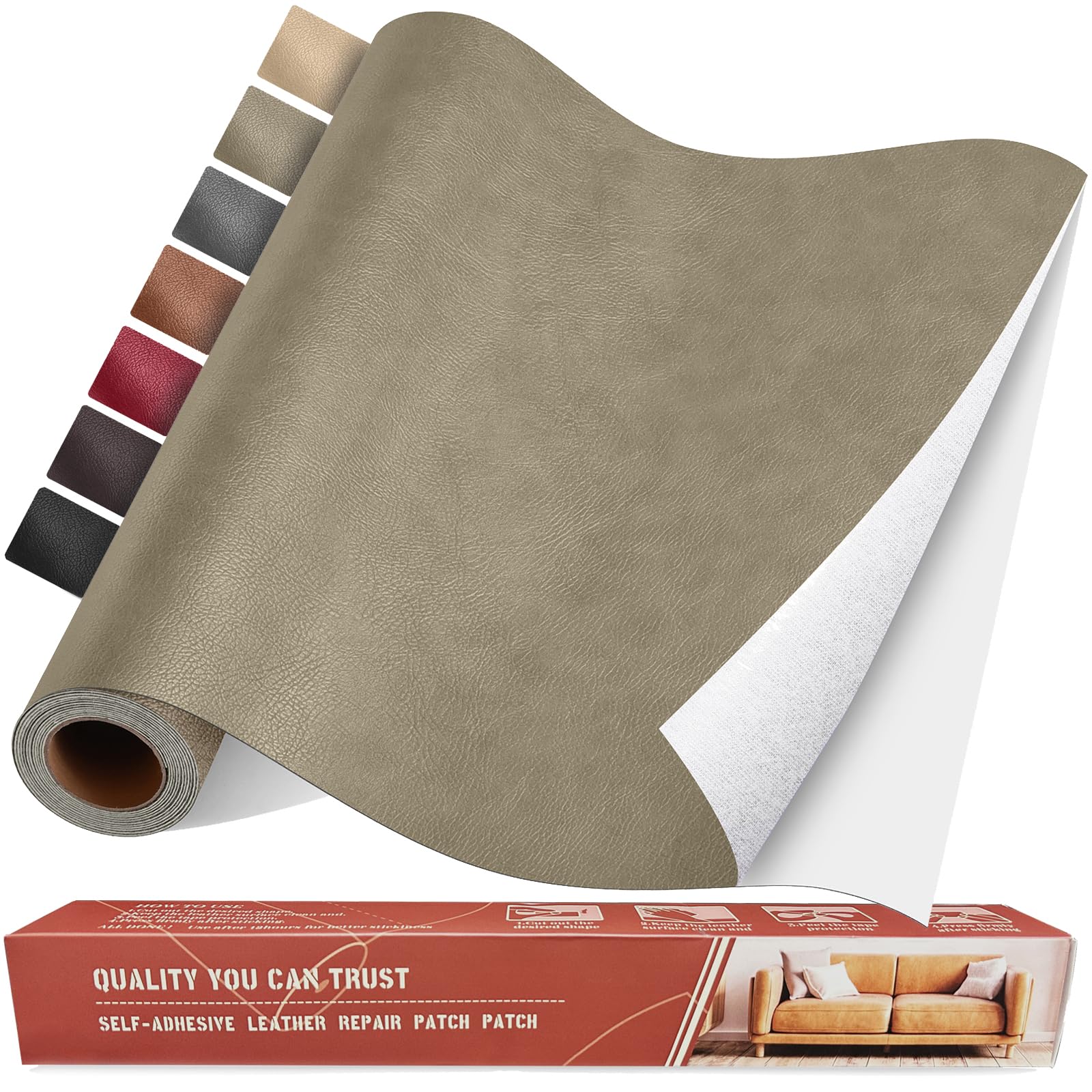 Self Adhesive Leather Repair Patch Kit, 31.3 In X 16 In Large Vinyl Leather Repair Tape For Furniture, Car Seat, Couch, Sofa, Ch