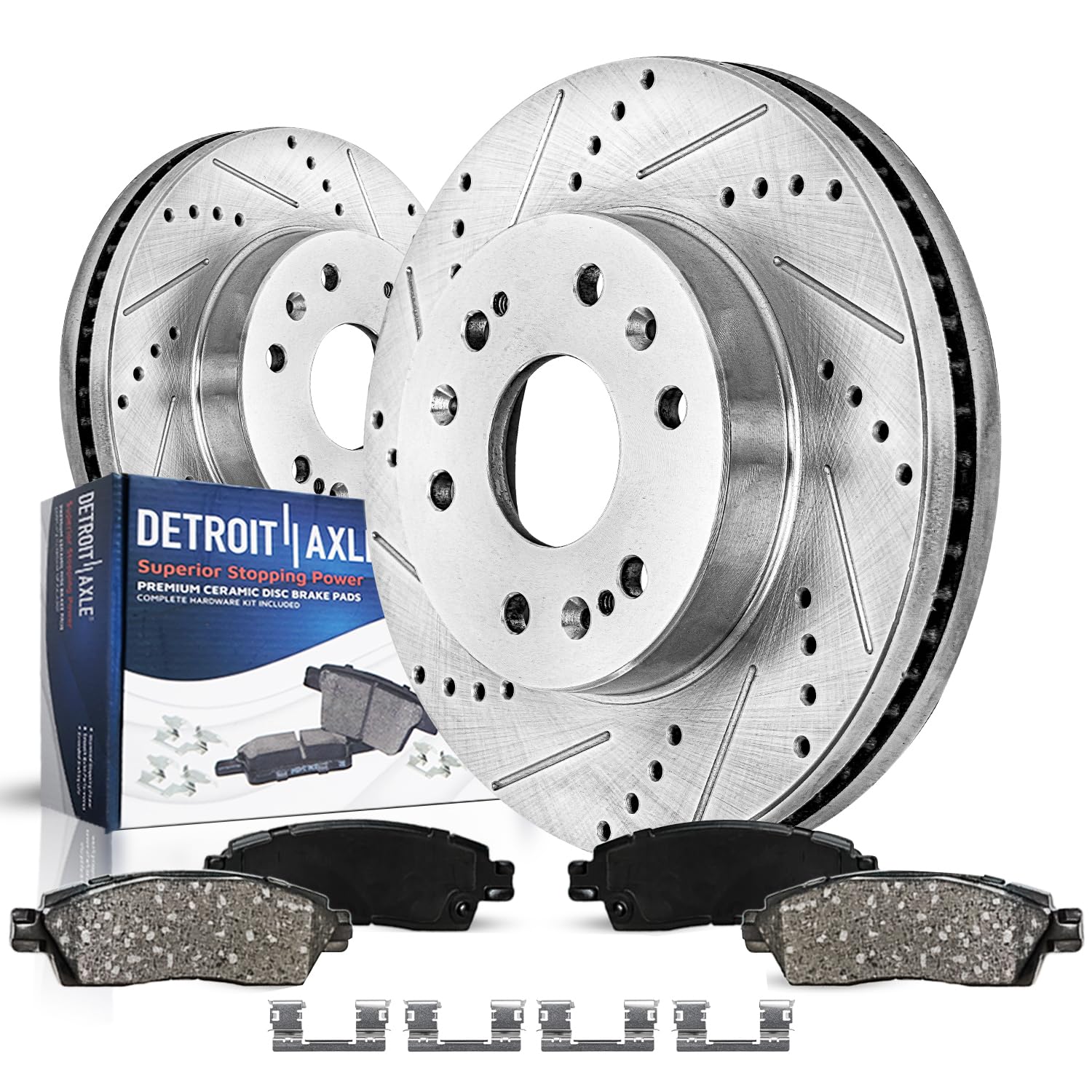 Detroit Axle - Front Brake Kit For Chevy Gmc Silverado Sierra Suburban Express Savana 1500 Tahoe Yukon Xl Escalade Esv Ext Xts D