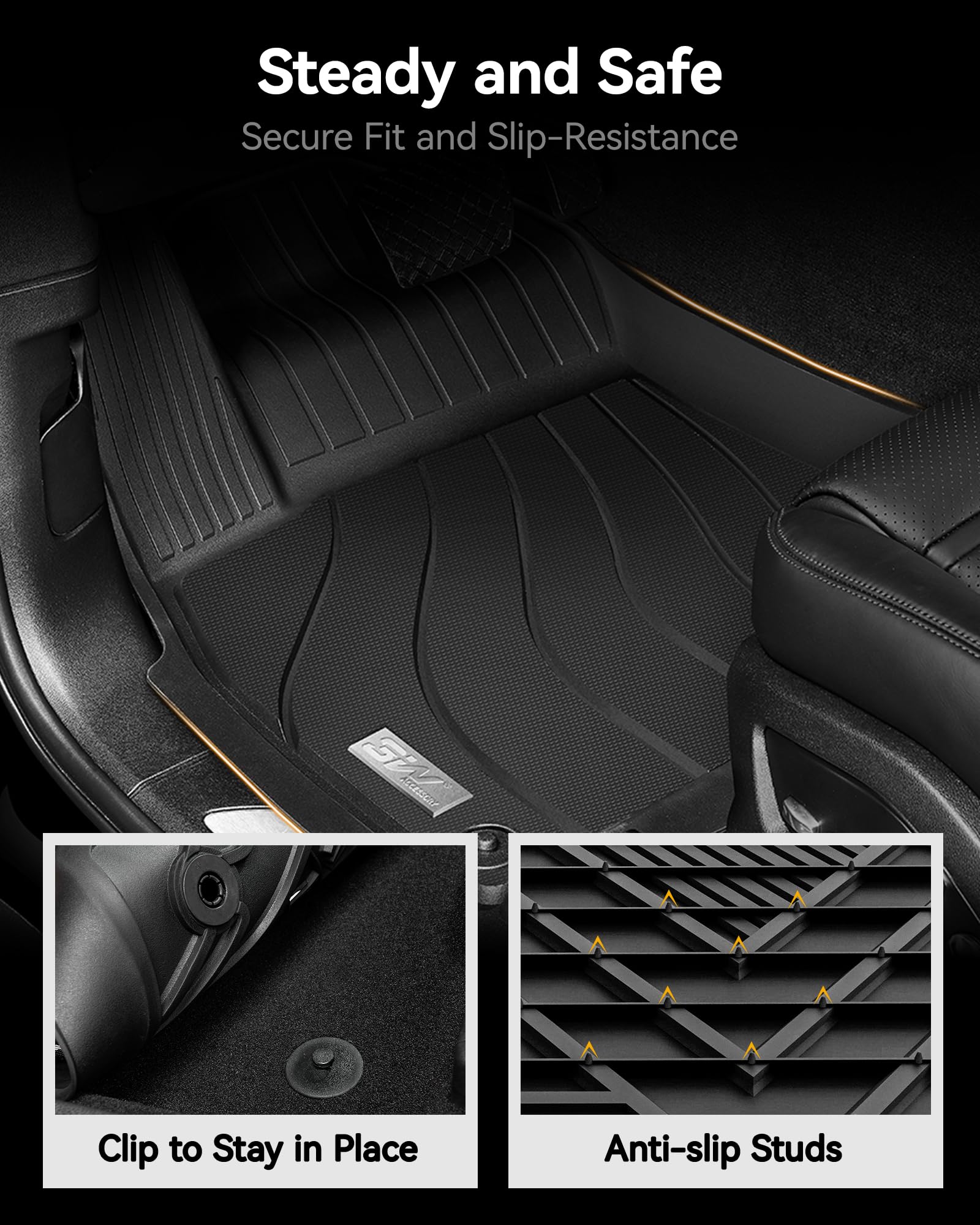 3W Floor Mats &Cargo Liner For Porsche Cayenne 2019-2024 2025, Tpe All Weather Custom Fit Floor Liner For Porsche Cayenne Full S