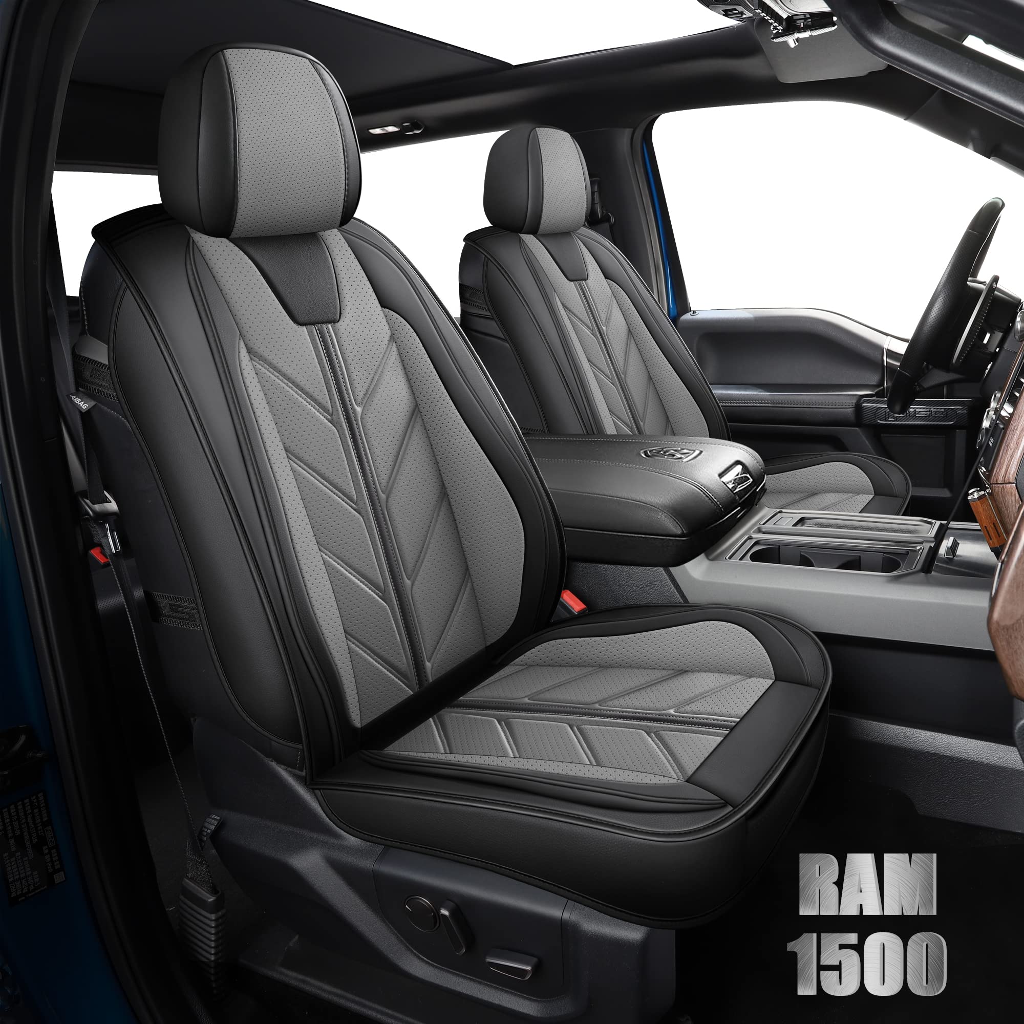 Balliol Pickup Seats Covers Compatible With Dodge Ram 1500 2009-2024 Truck Pleather Seat Covers Custom Fit Dodge Ram 2500 3500 (