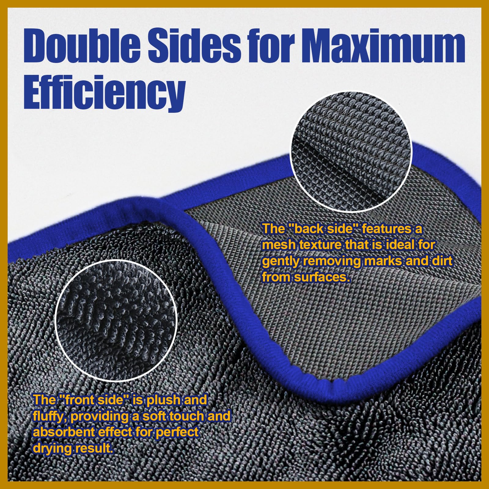 Airlab Microfiber Car Drying Towel Extra Large Car Wash Auto Detailing Super Absorbent Cleaning Cloth Ultra Soft Lint Free, Stre