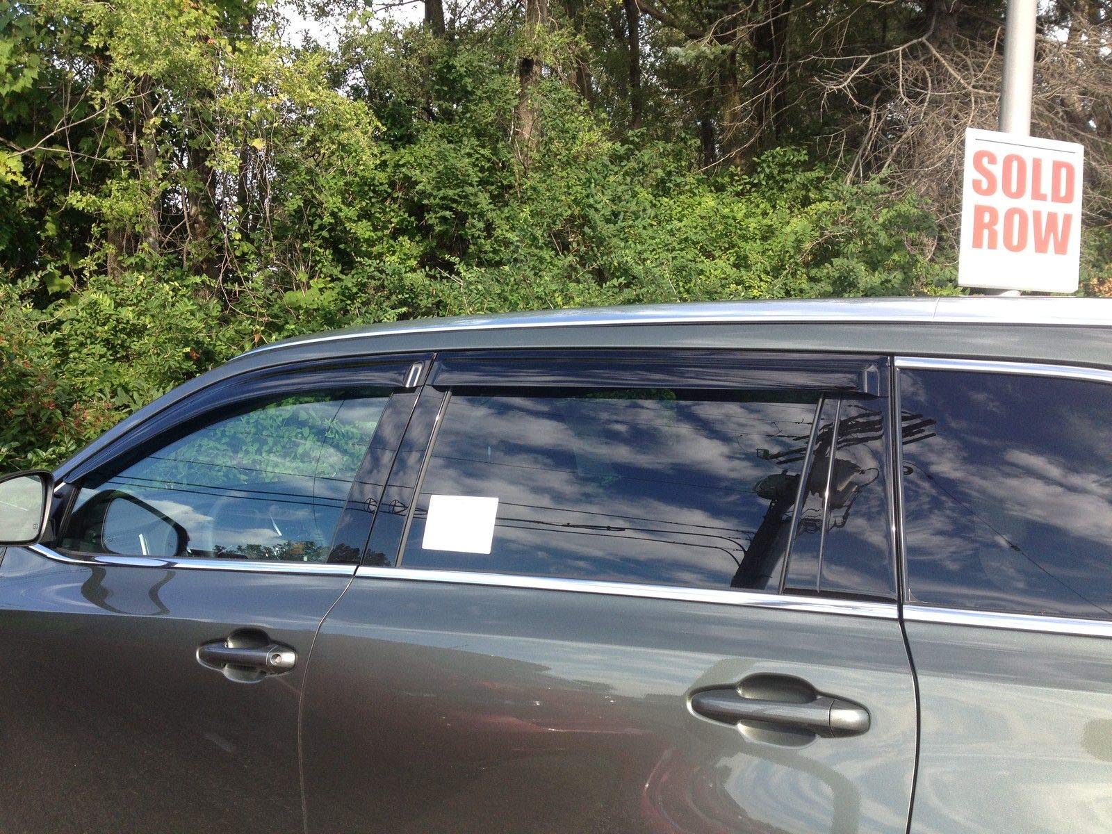 2014-2019 Tape-On Rain Guards For Toyota Highlander Side Window Deflector Visors Extra Thick Vent Shade 2015 2016 2017 2018