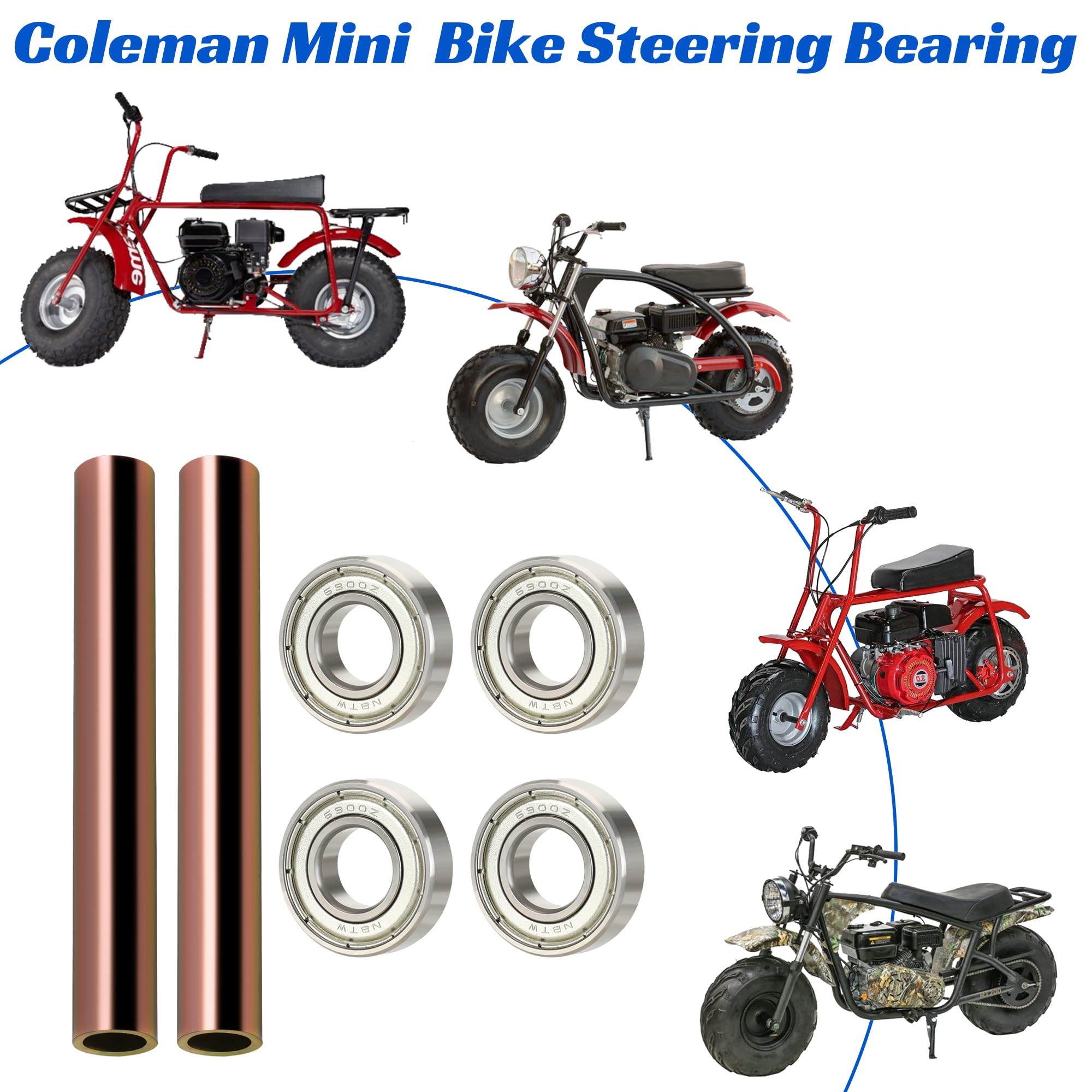 YOXUFA Mini Bike Steering Bearing Kit for Coleman CT200U BT200X CT200U-EX CT100U CC100X RT200 RT100 Predator 212cc 196cc 200cc 9