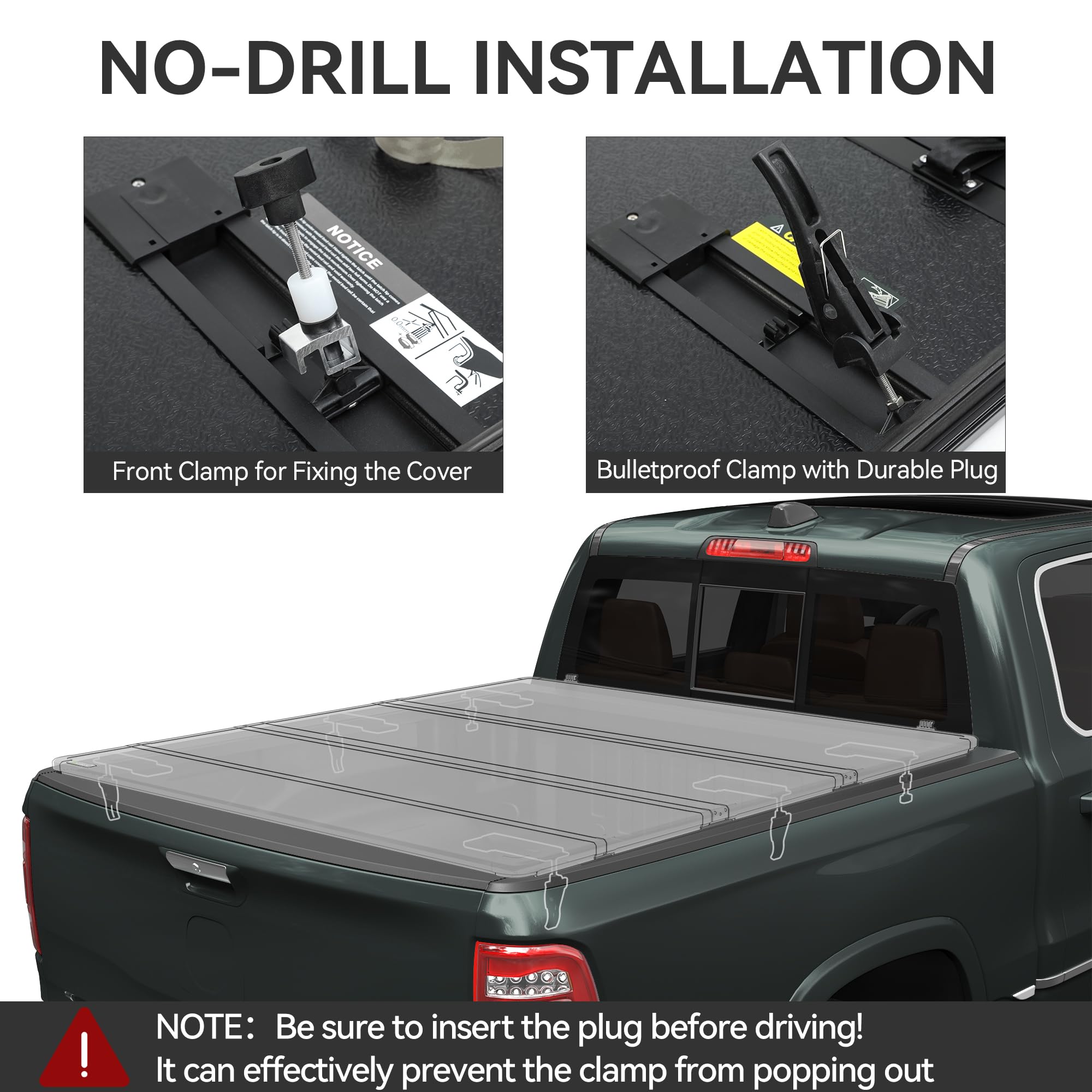Autosaver88 Hard Quad Fold Truck Bed Tonneau Cover Fit For Chevy Silverado/Gmc Sierra 2500 3500 Hd 2020 2021 2022 2023 2024 2025