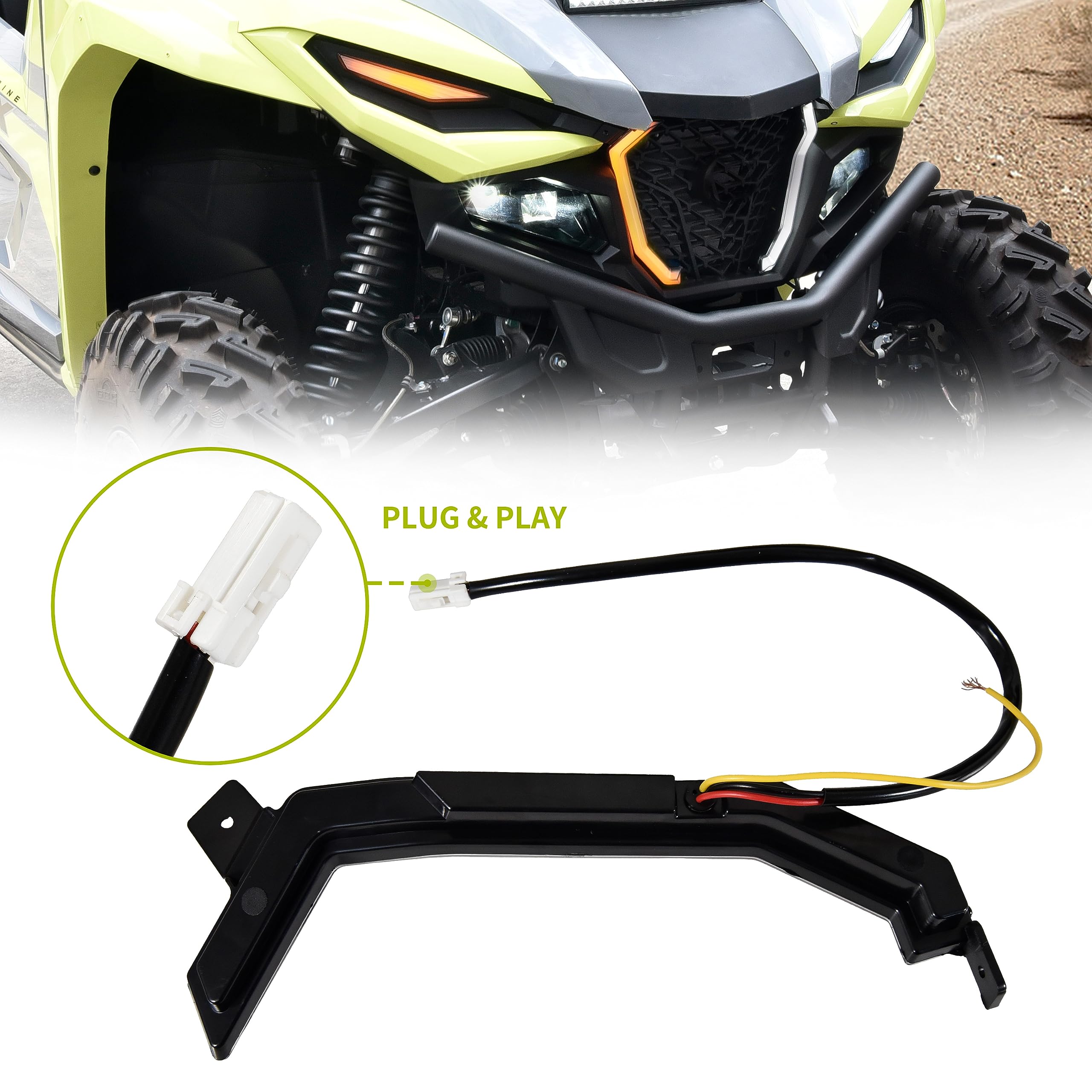 SAUTVS Front Grill Accent Fang LED Lights for Yamaha RMAX 1000 & Wolverine RMAX2/RMAX4 (2021-2025) - Turn Signal Lamps (2PCS)